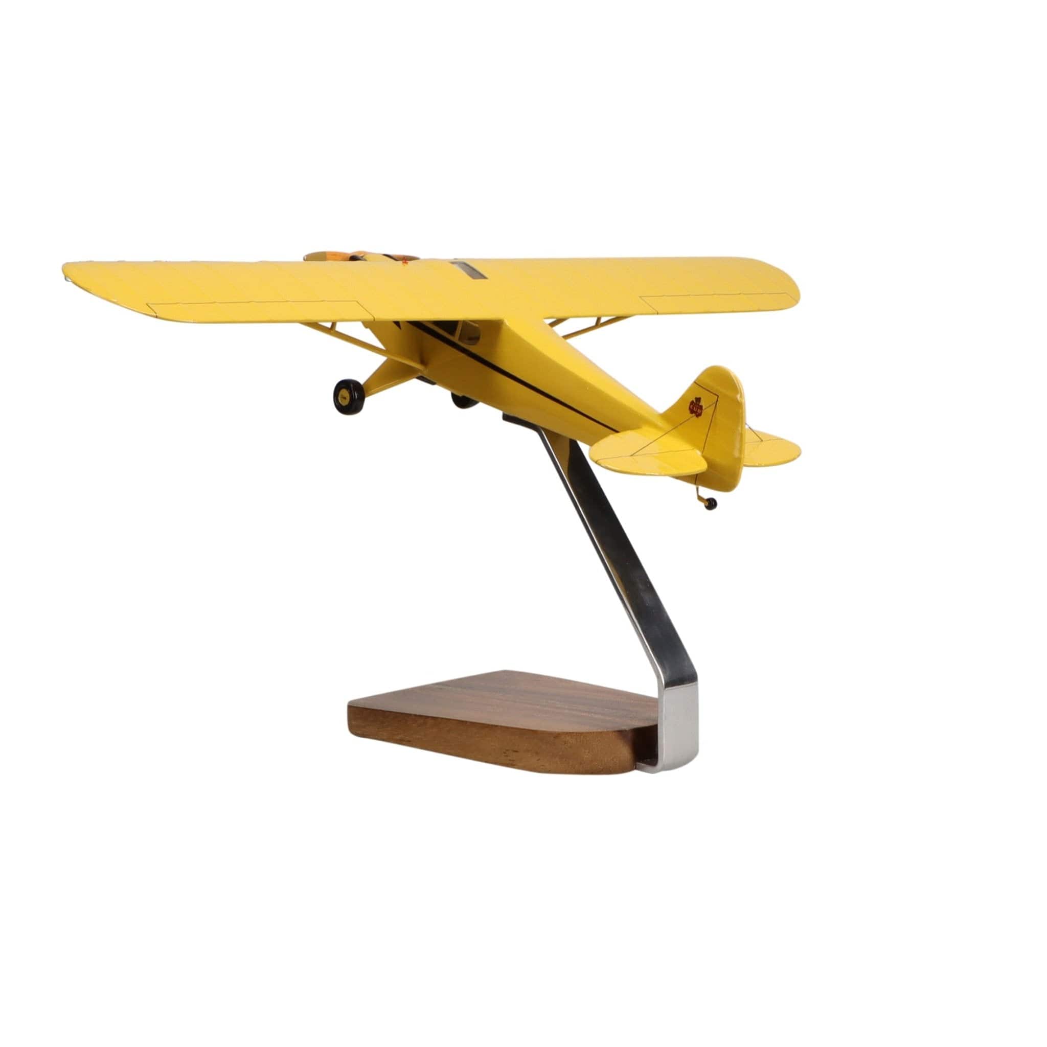 High Flying Models Aircraft Models Piper J-3 Cub Clear Canopy Large Mahogany Model