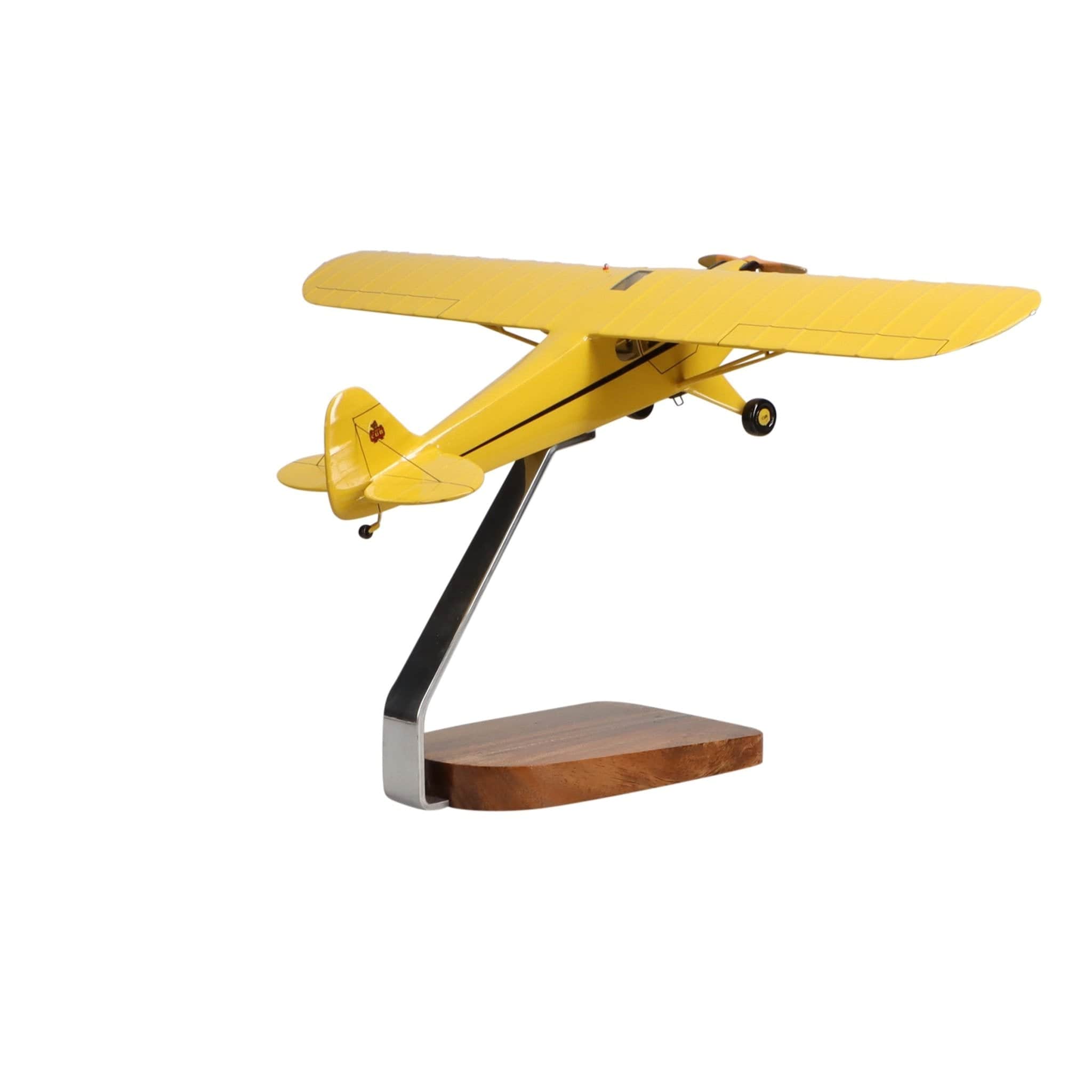 High Flying Models Aircraft Models Piper J-3 Cub Clear Canopy Large Mahogany Model