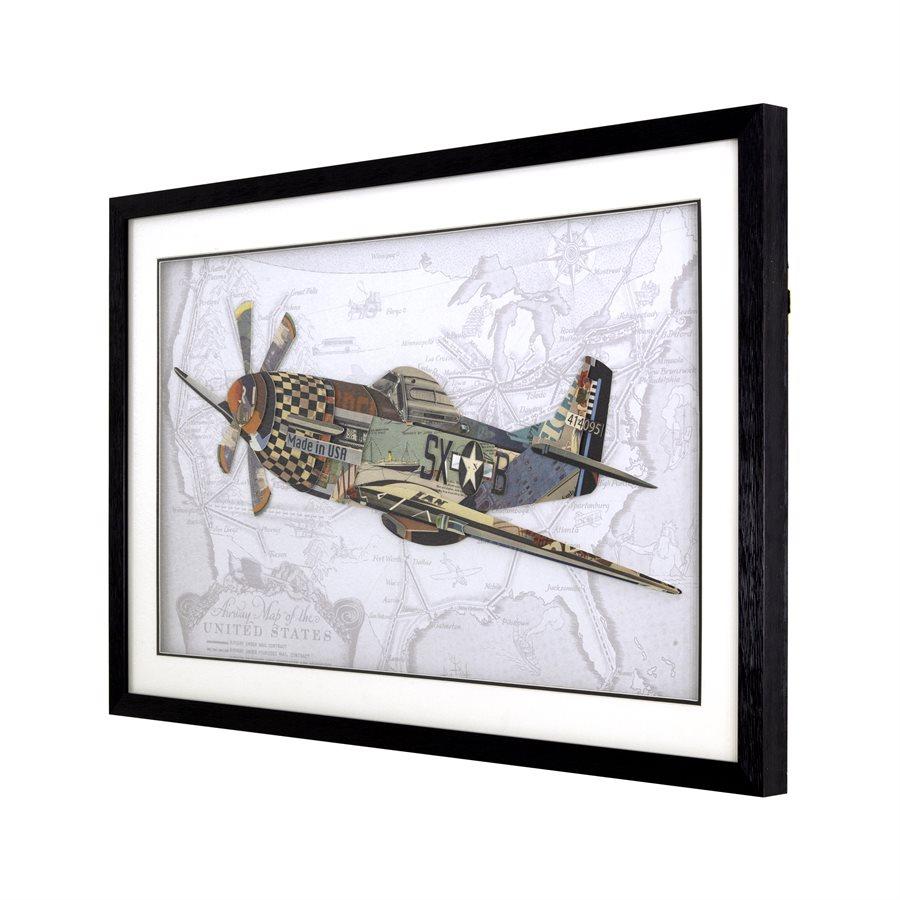 YHD Home Decor Artwork & Prints P-51 Mustang Mixed Media Artwork