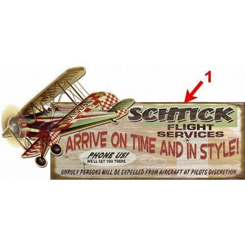 Meissenburg Designs Artwork & Prints Schtick Flight Services Personalized Wood Sign 17x44