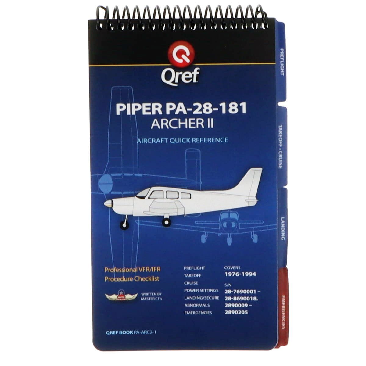 Qref Aviation Checklists Piper Archer II PA-28-181 (1976-94) Qref Book Checklist