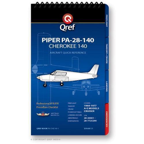 Qref Aviation Checklists Piper Cherokee 140 PA-28-140 (1964-77) Qref Book Checklist