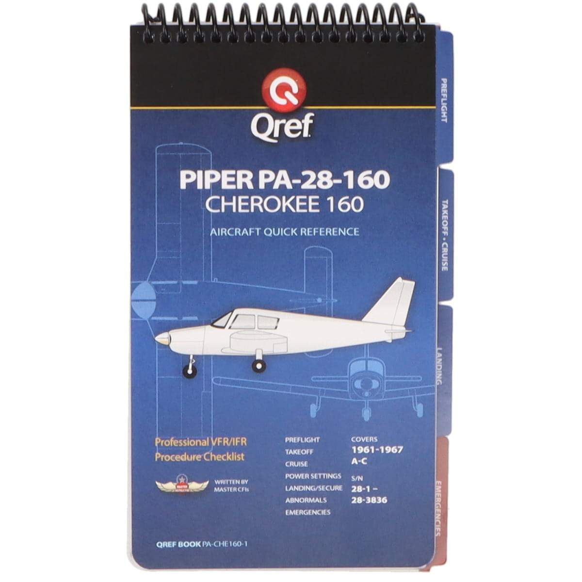 Qref Aviation Checklists Piper Cherokee 160 PA-28-160 (1961-67) Qref Book Checklist