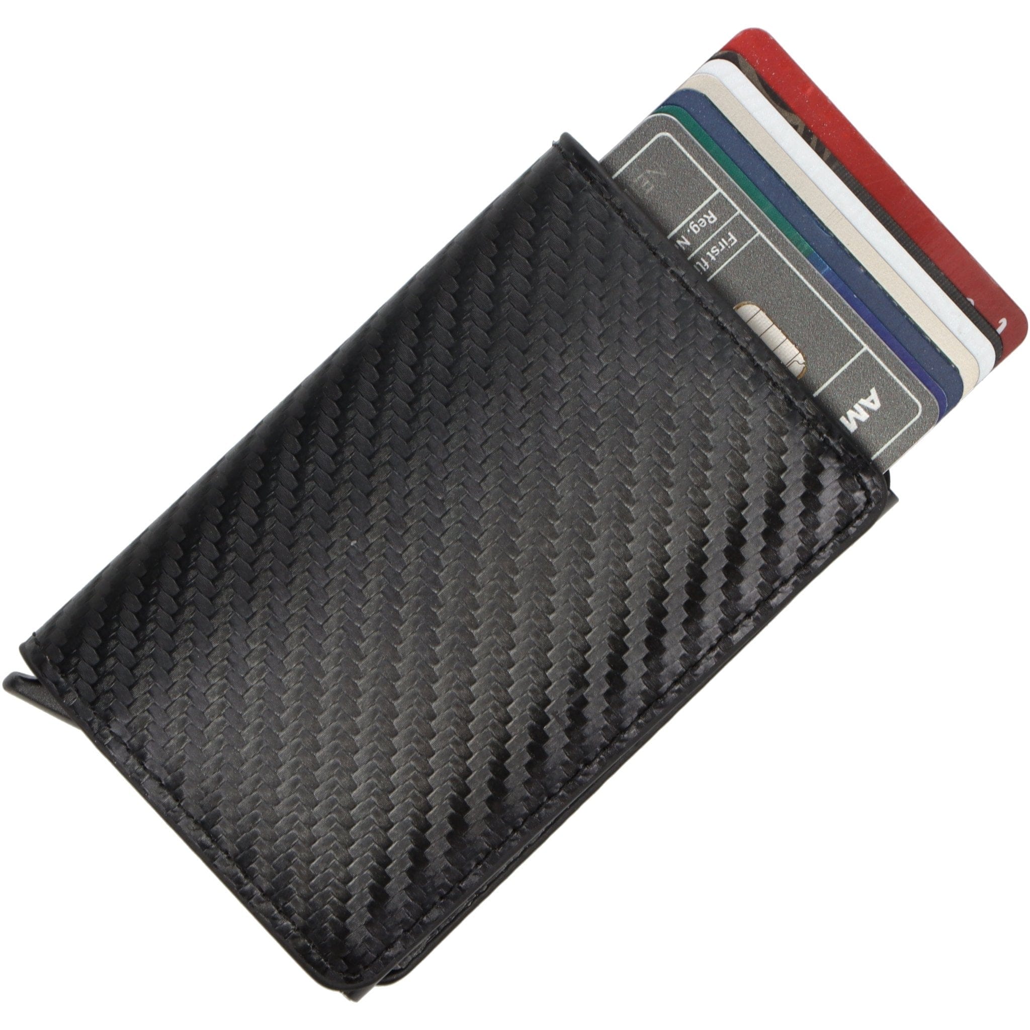 PilotMall.com Belts Cufflinks Ties Etc Pilot Black Leather Wallet Business Card Holder (Single Pop-up Card Case Wallet)