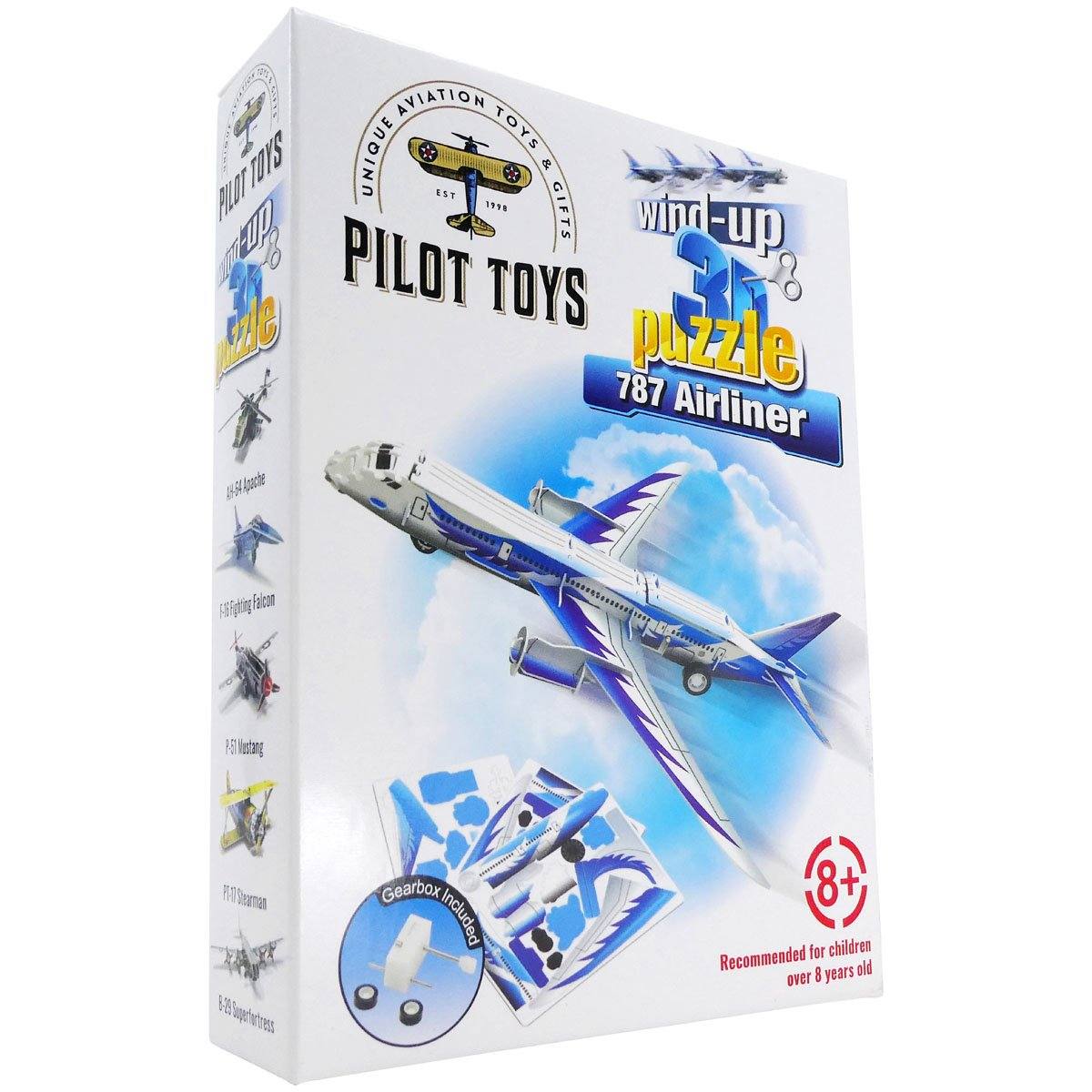 Pilot Toys Board Games & Puzzles Pilot Toys 787 Airliner Wind-Up 3D Puzzle