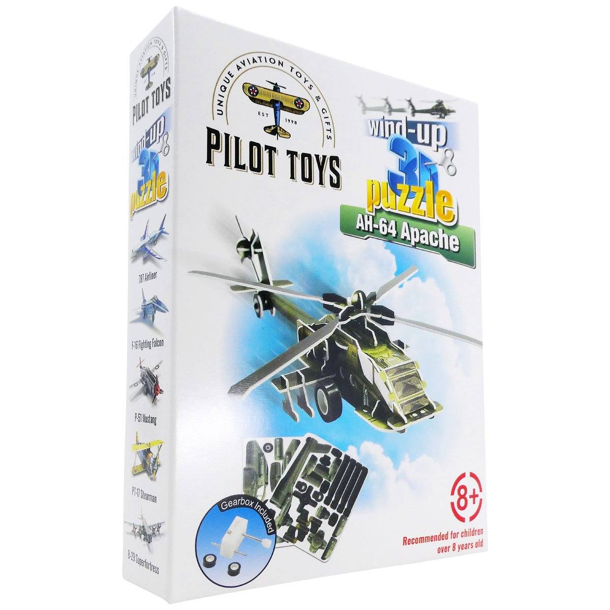 Pilot Toys Board Games & Puzzles Pilot Toys AH-64 Apache Wind-Up 3D Puzzle