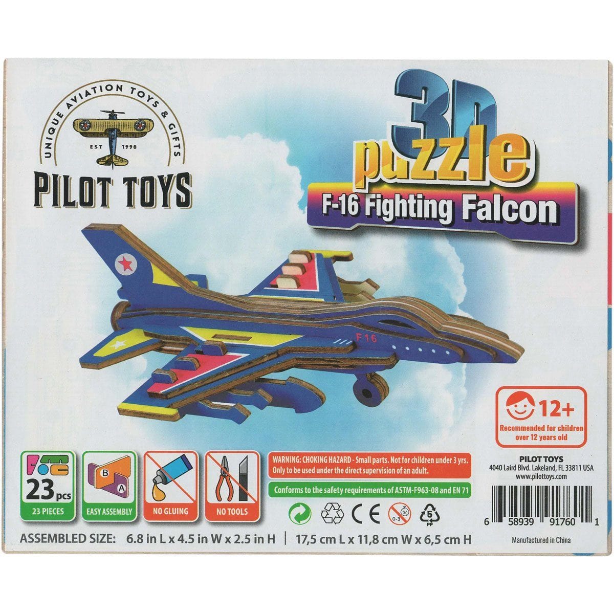 Pilot Toys Board Games & Puzzles Pilot Toys F-16 Fighting Falcon 3D Puzzle