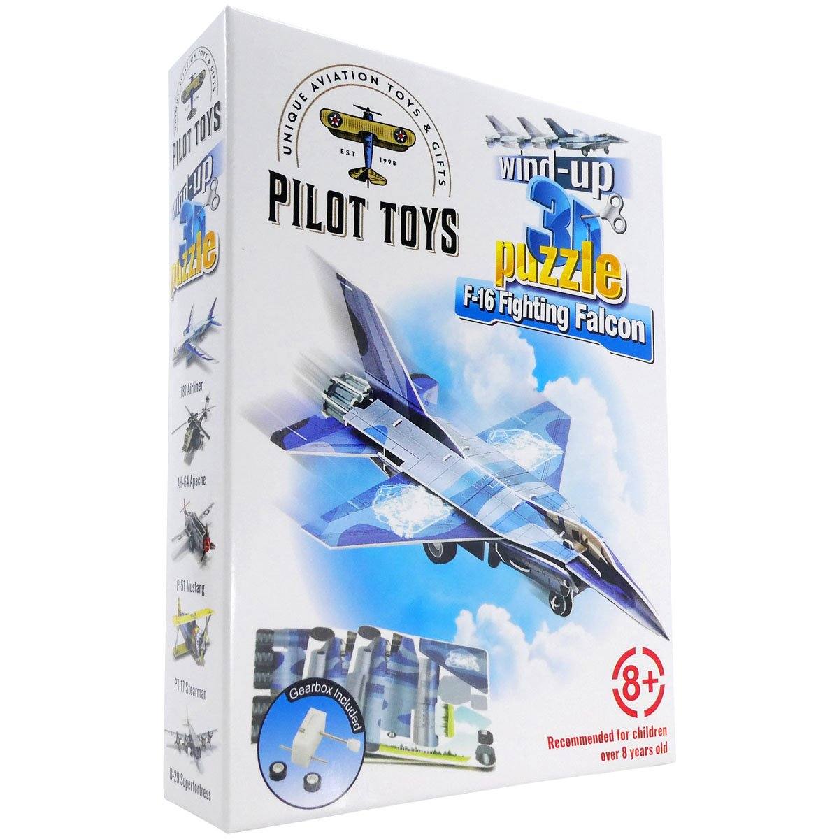 Pilot Toys Board Games & Puzzles Pilot Toys F-16 Fighting Falcon Wind-Up 3D Puzzle