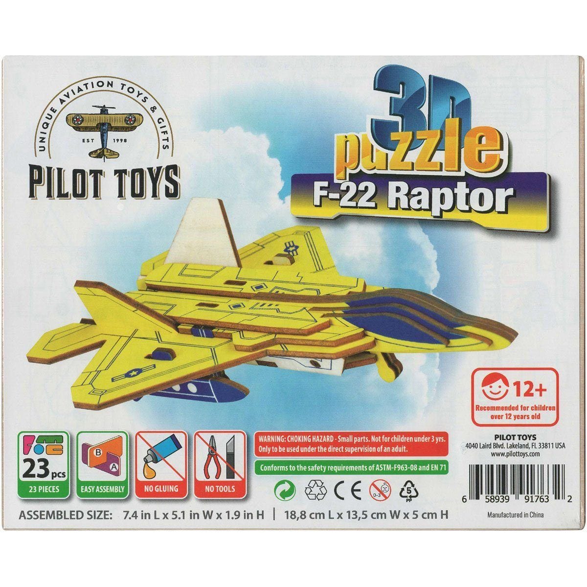 Pilot Toys Board Games & Puzzles Pilot Toys F-22 Raptor 3D Puzzle