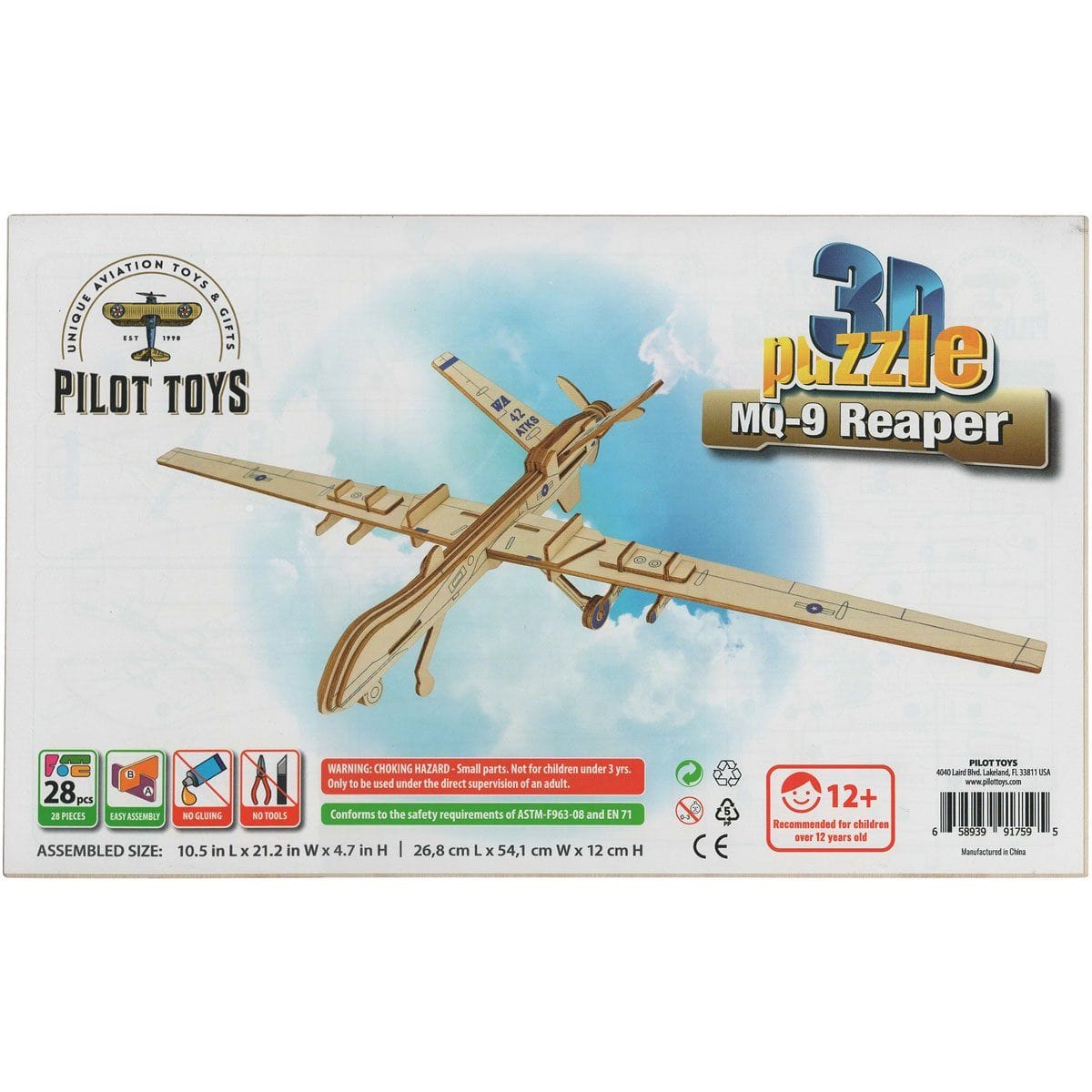 Pilot Toys Board Games & Puzzles Pilot Toys MQ-9 Scouting Drone 3D Puzzle