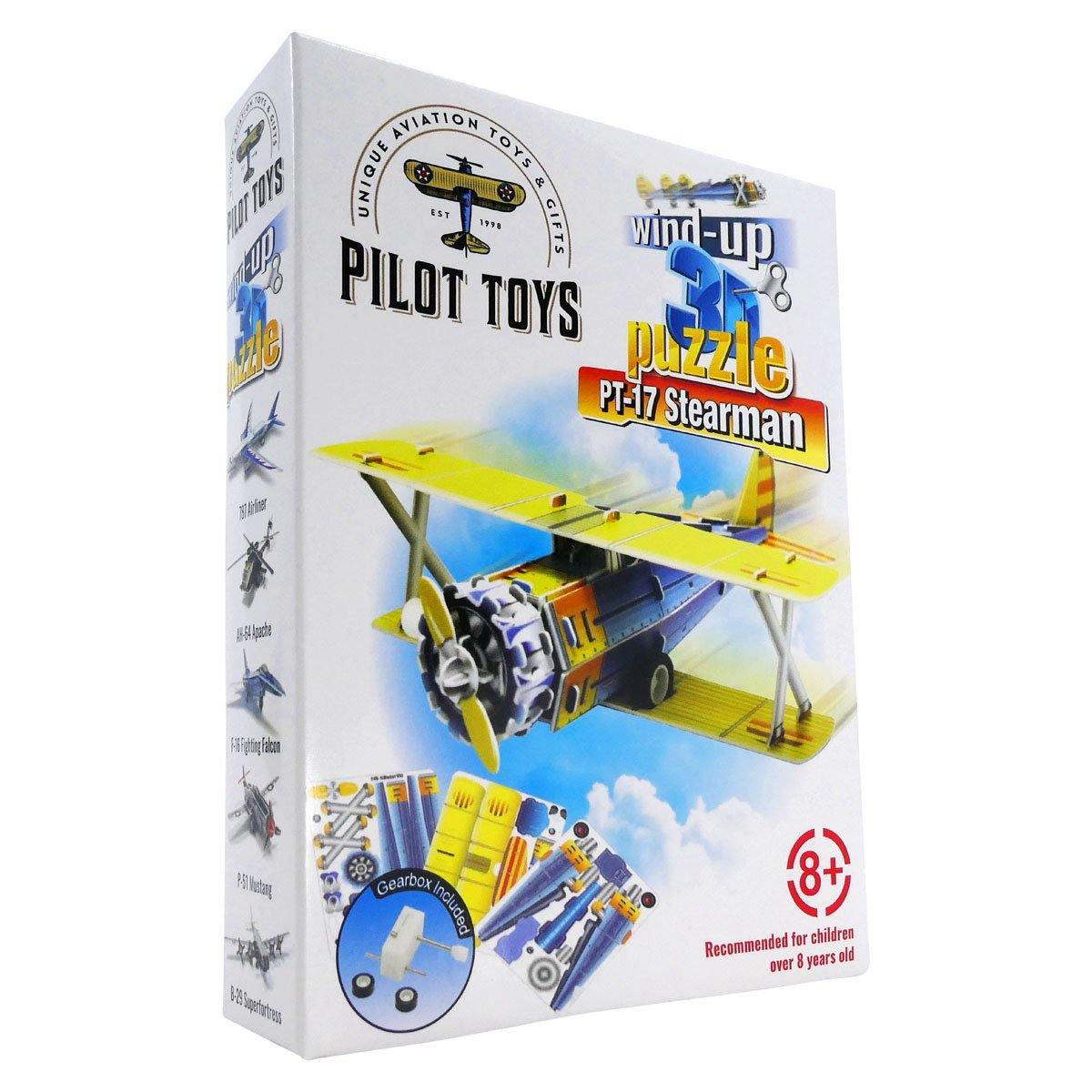 Pilot Toys Board Games & Puzzles Pilot Toys PT-17 Stearman Wind-Up 3D Puzzle