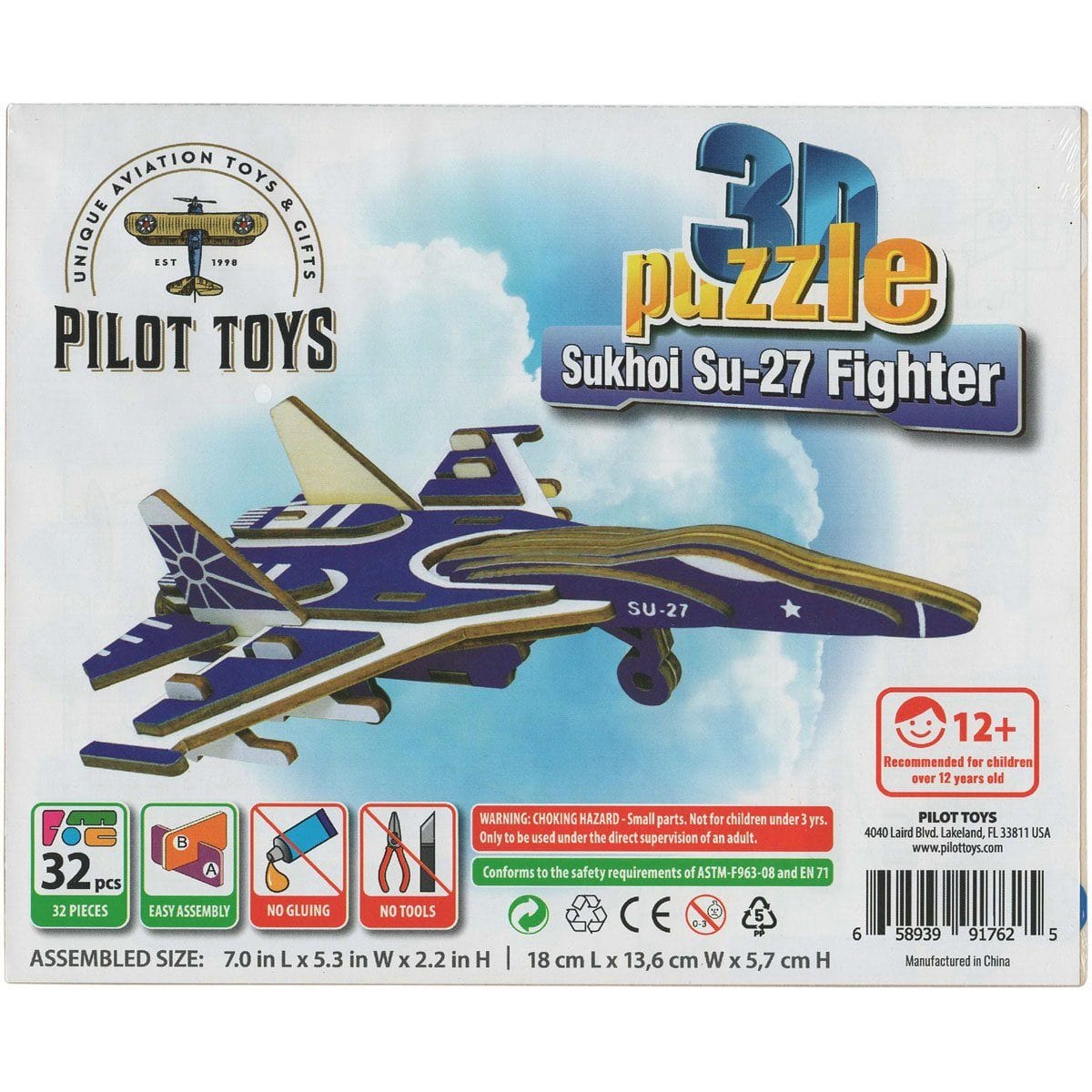 Pilot Toys Board Games & Puzzles Pilot Toys Sukhoi Su-27 3D Puzzle