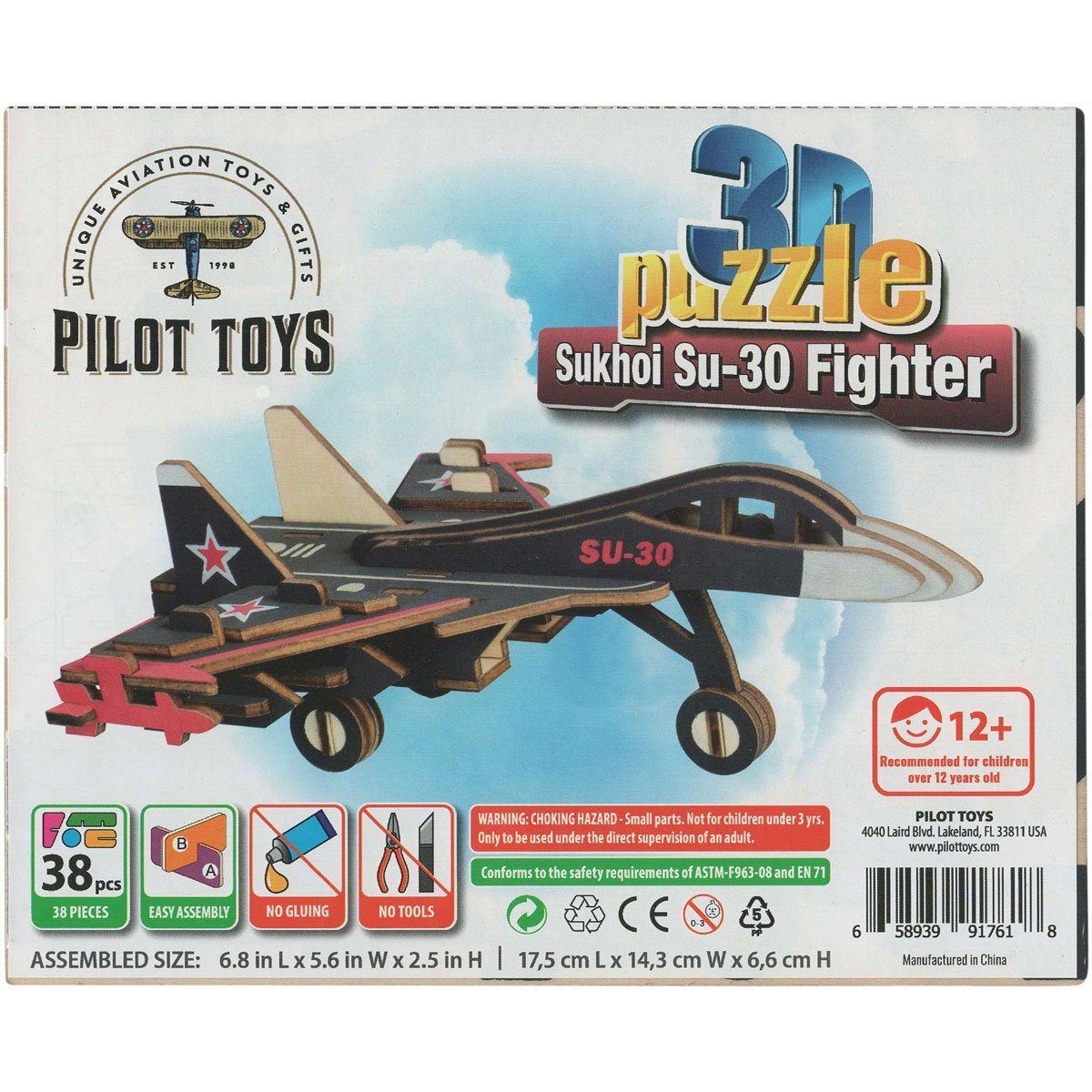 Pilot Toys Board Games & Puzzles Pilot Toys Sukhoi Su-30 3D Puzzle