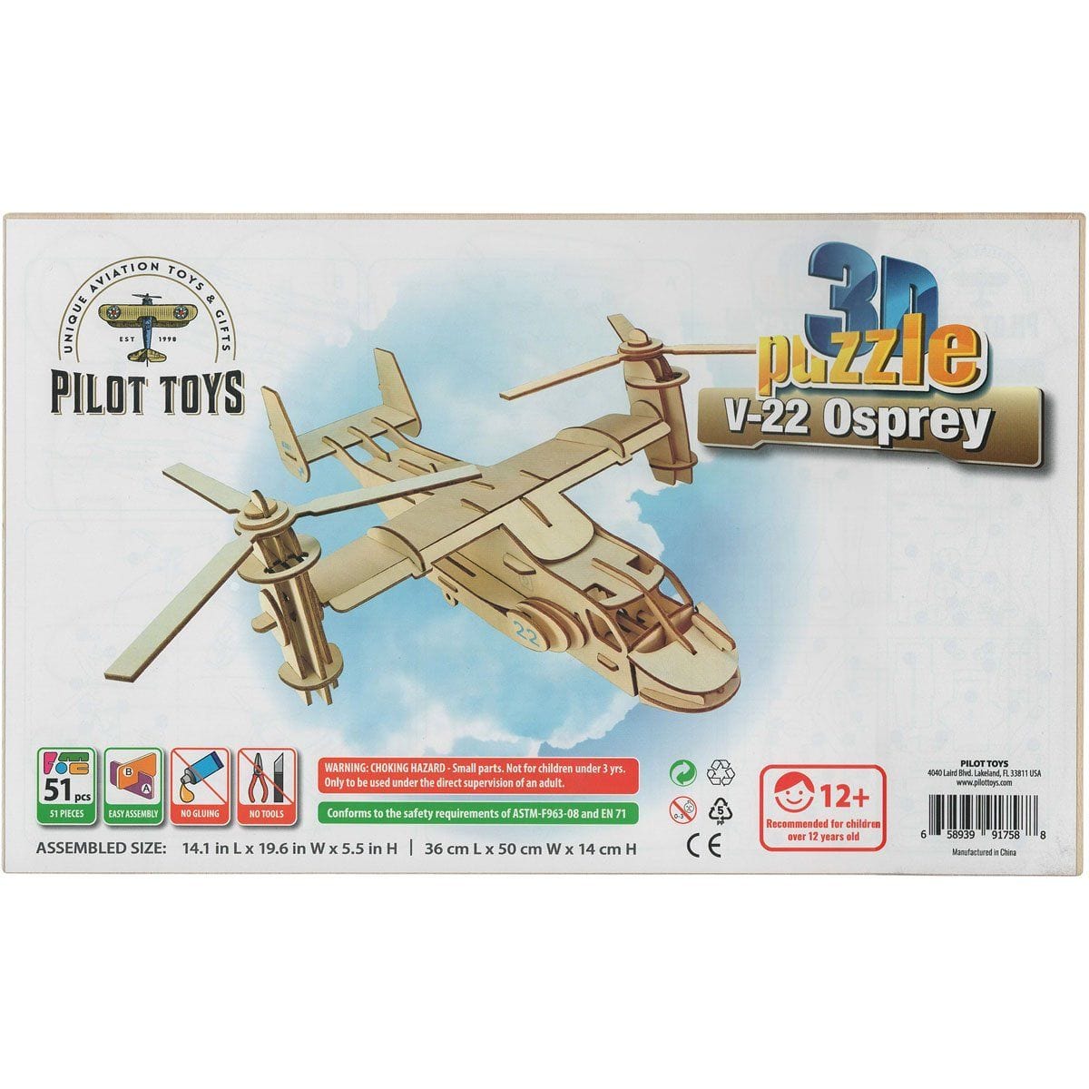 Pilot Toys Board Games & Puzzles Pilot Toys V-22 Osprey 3D Puzzle