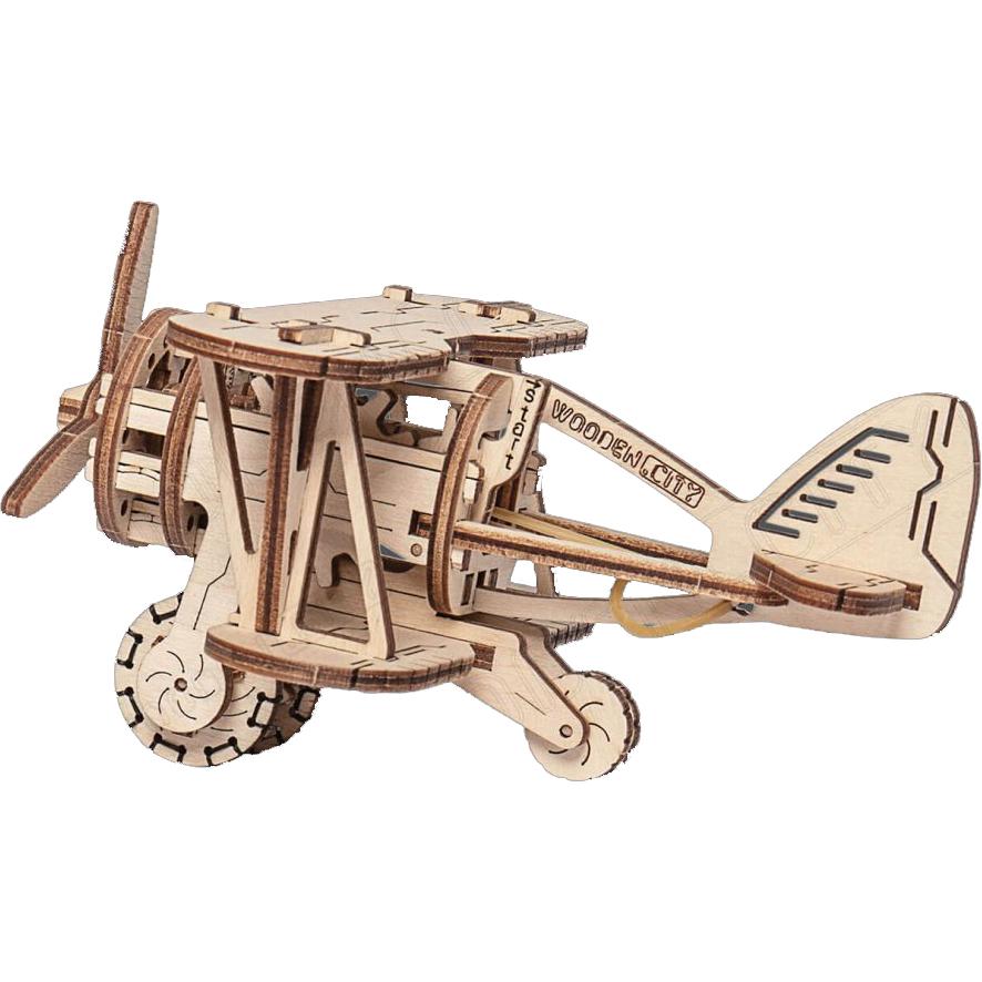 Wooden City Board Games & Puzzles Wooden Mechanical Biplane Model