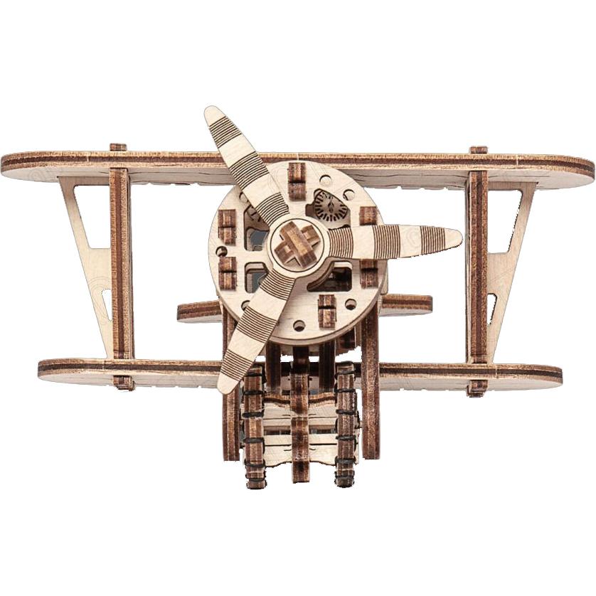 Wooden City Board Games & Puzzles Wooden Mechanical Biplane Model