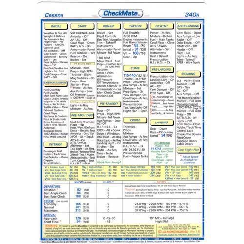 Cessna 340A Standard Size CheckMate