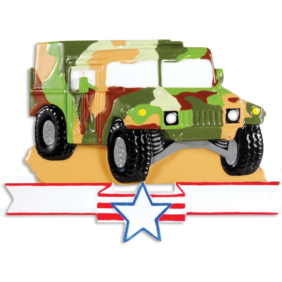 PolarX Ornaments Christmas Armed Forces Military Humvee Personalizable Ornament