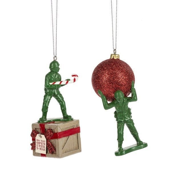 Ganz USA Christmas Army Men Ornaments (Set of 2)