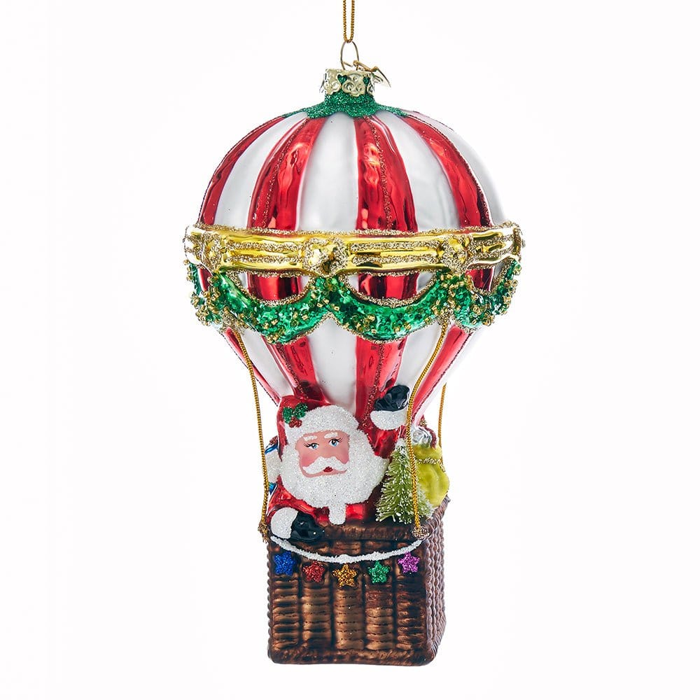 Kurt Adler Christmas Kurt Adler Noble Gems Santa Hot Air Balloon Glass Ornament