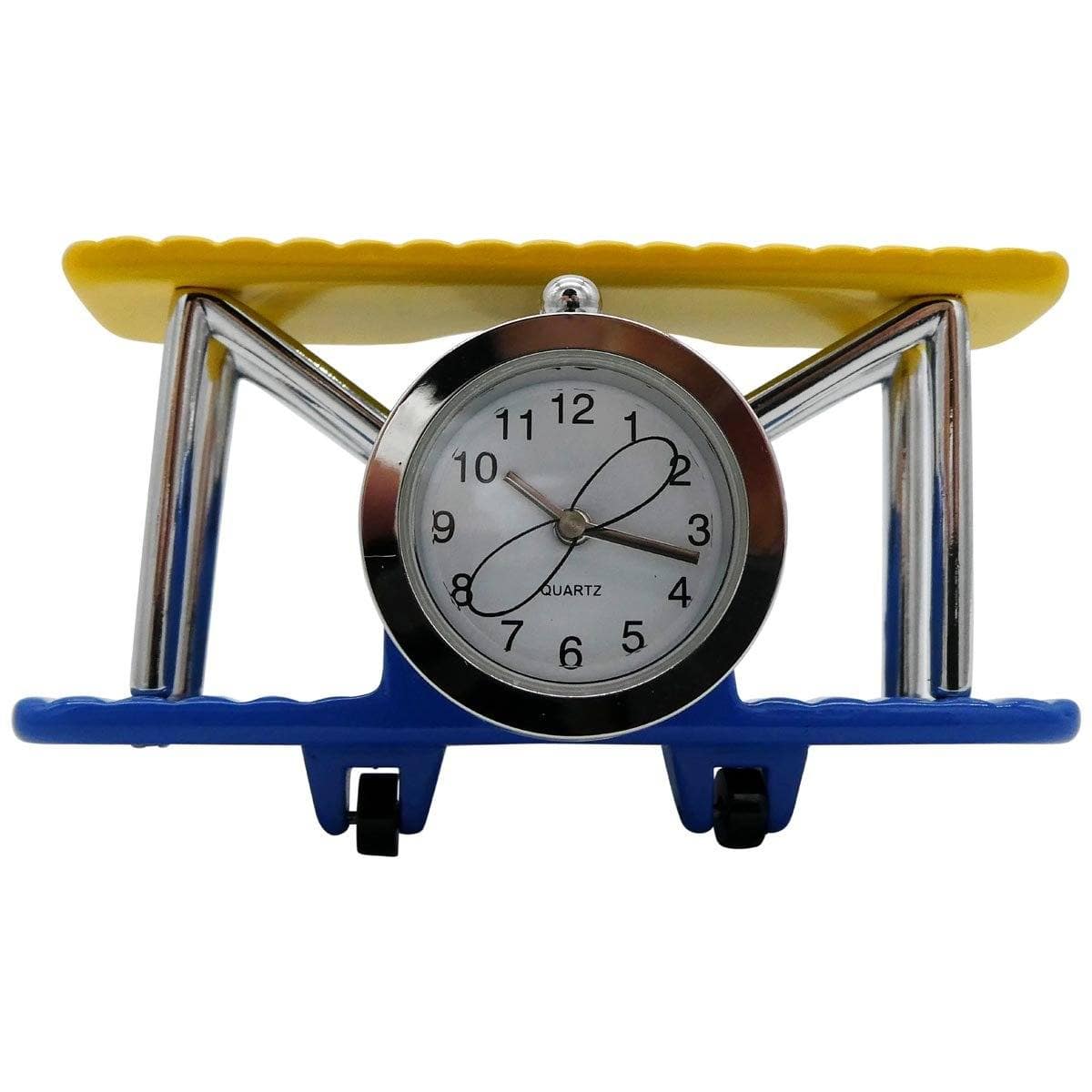 Pilot Toys Clocks & Thermometers Pilot Toys Blue and Yellow Biplane Desk Clock