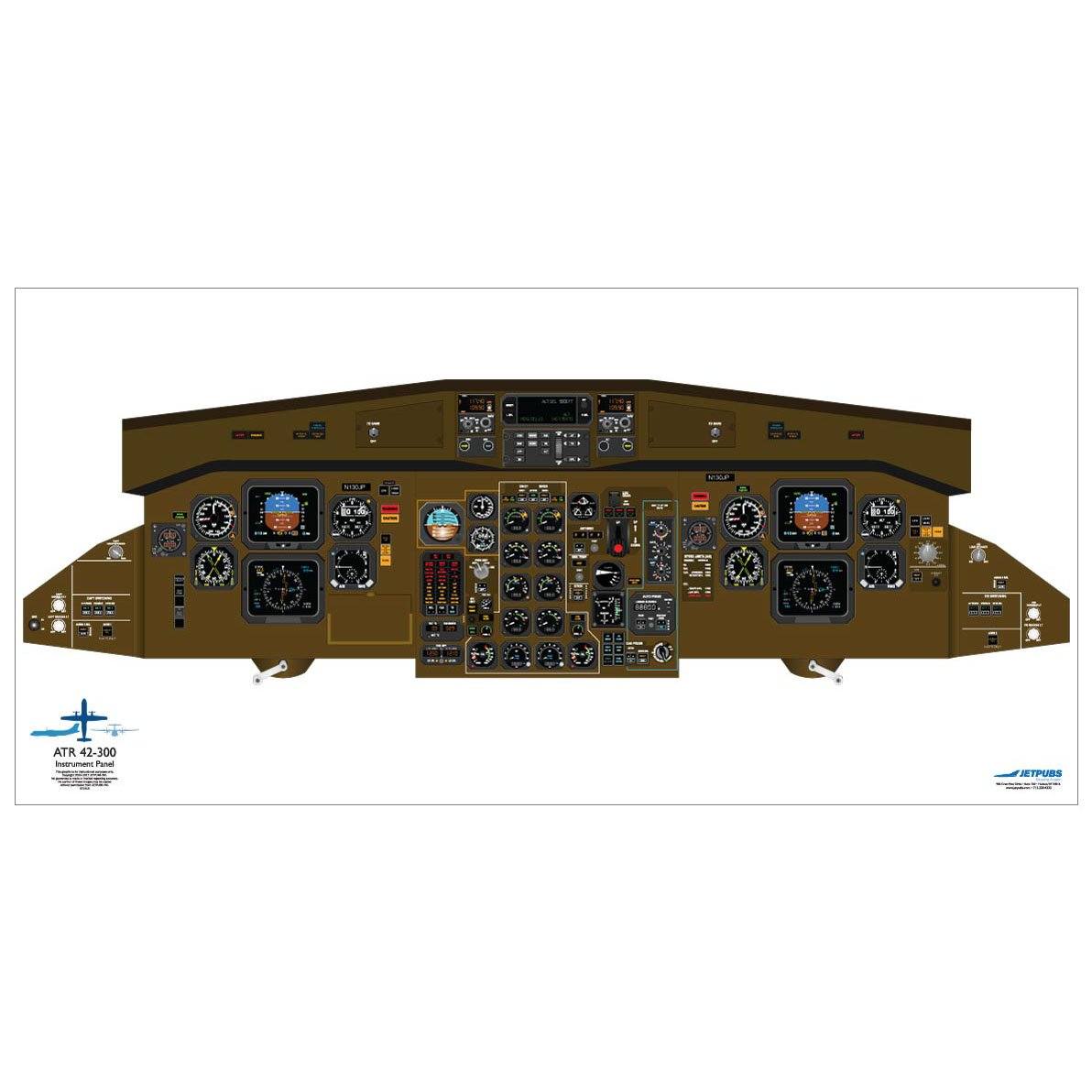 JETPUBS Cockpit Poster ATR ATR42-300 ATR 18" x 36" Cockpit Posters