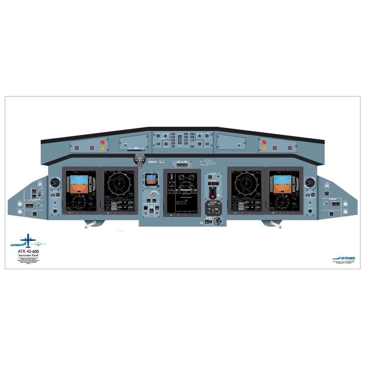 JETPUBS Cockpit Poster ATR ATR42-600 ATR 18" x 36" Cockpit Posters