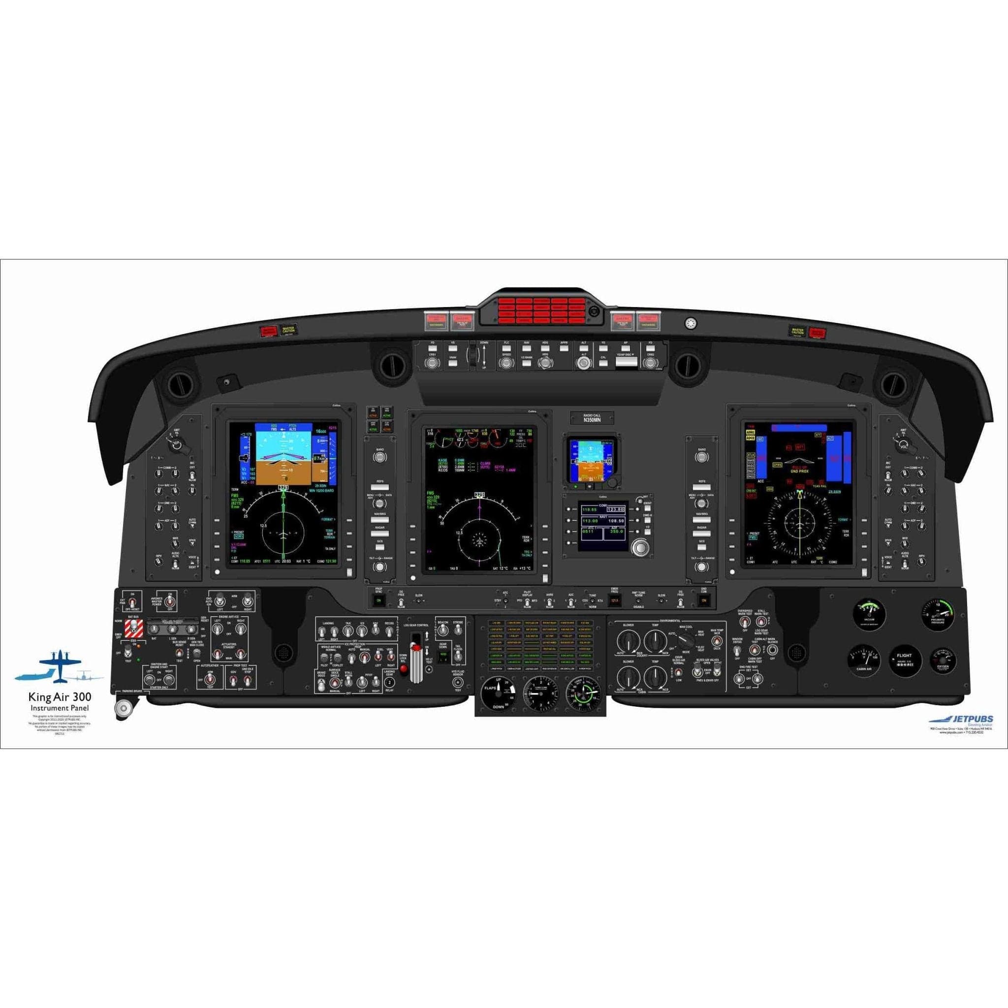 JETPUBS Cockpit Poster Beechcraft 18" x 36" Cockpit Posters