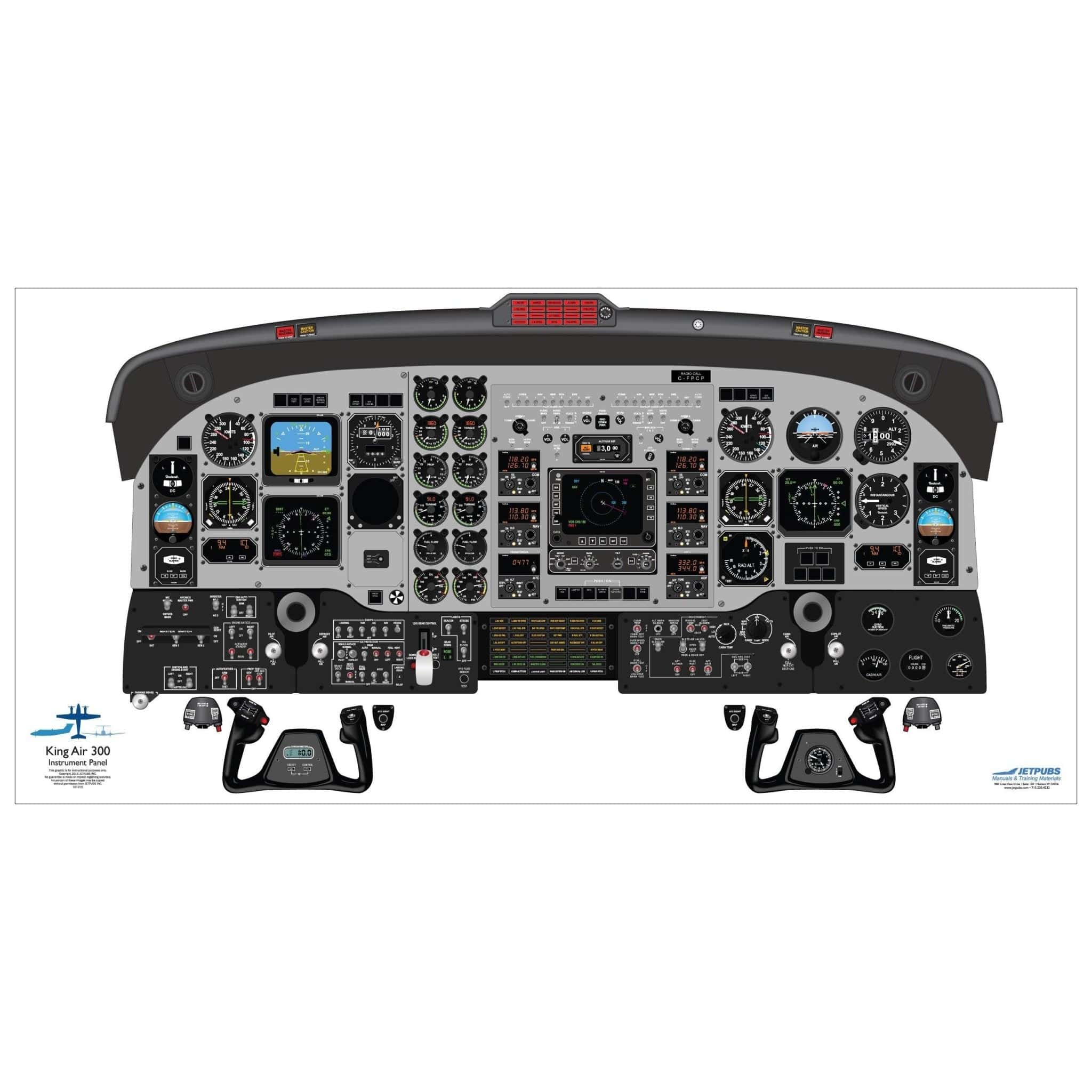 JETPUBS Cockpit Poster Beechcraft KA300 Beechcraft 18" x 36" Cockpit Posters