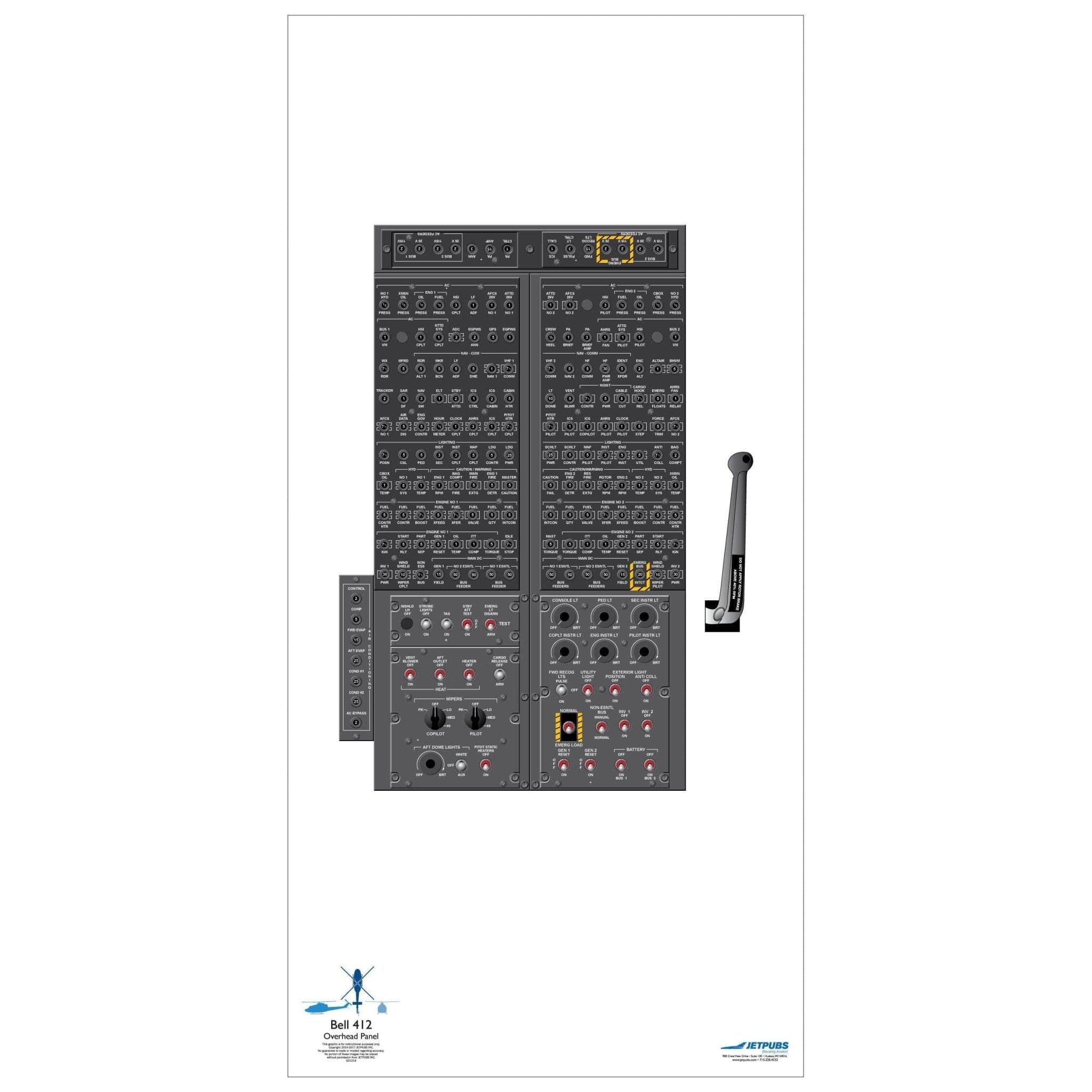 JETPUBS Cockpit Poster Bell Helicopter 18" x 36" Cockpit Posters