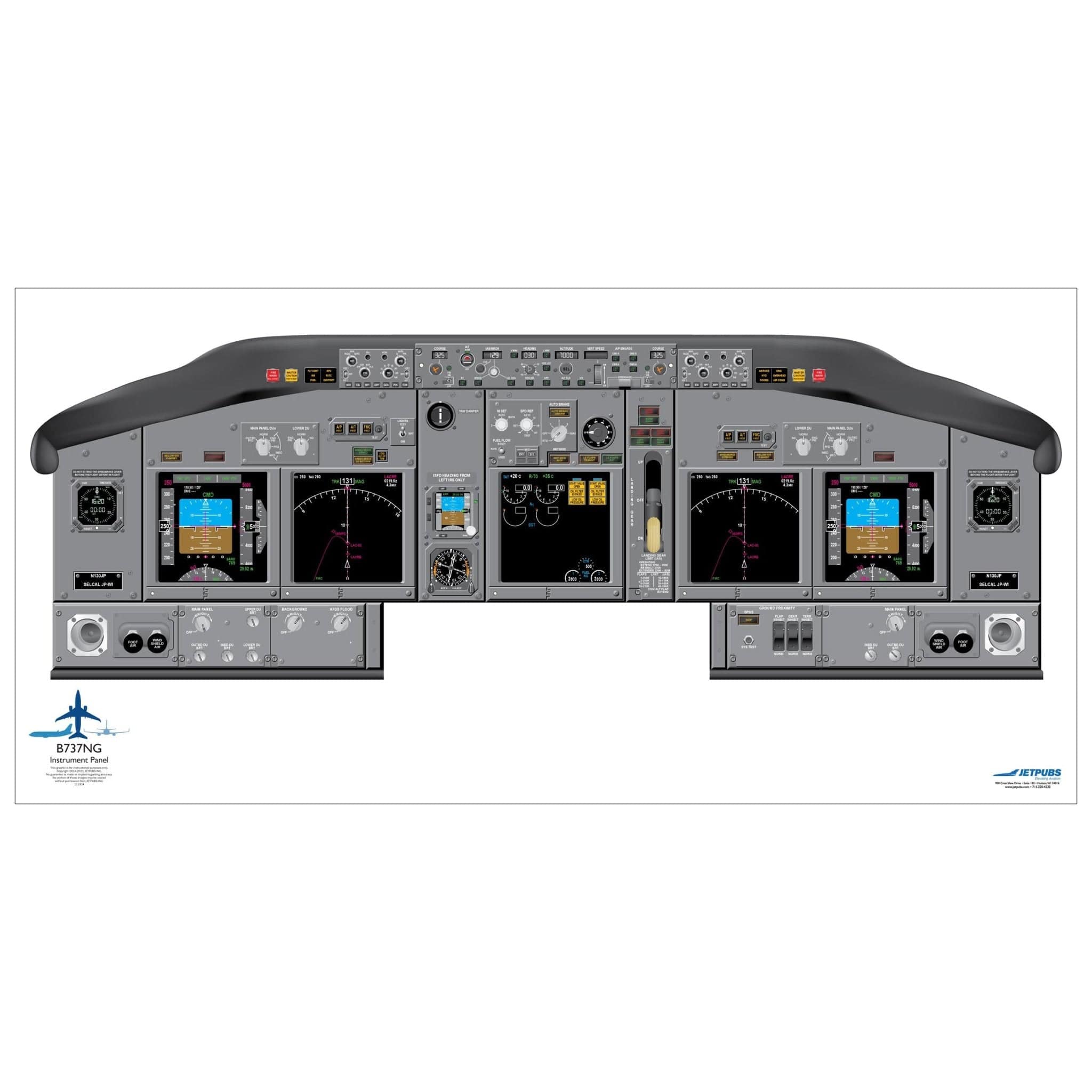 JETPUBS Cockpit Poster Boeing B737NG Boeing 18" x 36" Cockpit Posters