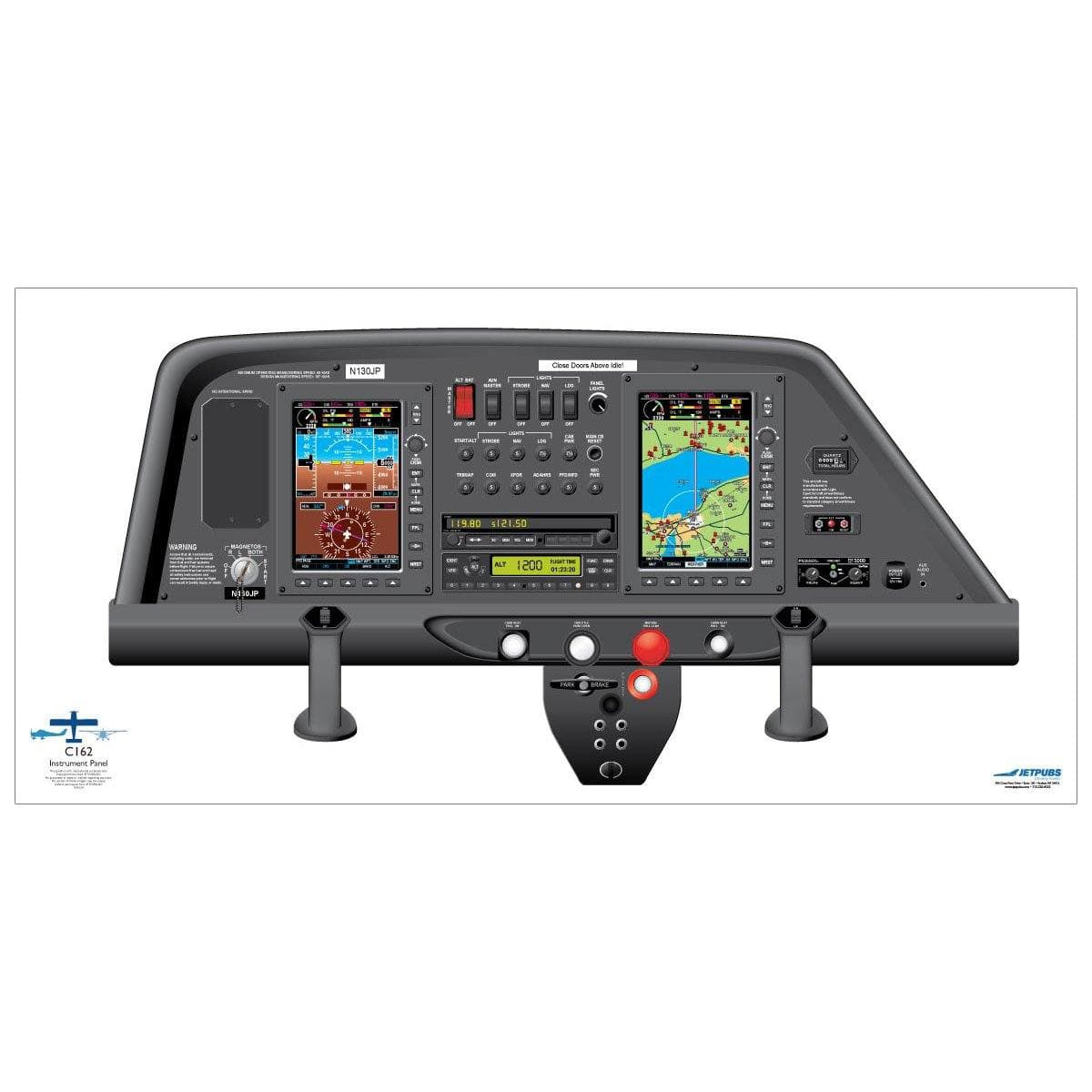 JETPUBS Cockpit Poster Cessna CE162 Cessna 18" x 36" Cockpit Posters