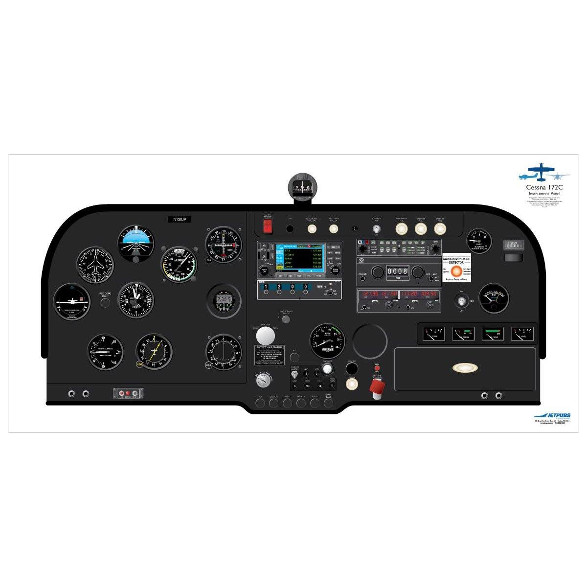 JETPUBS Cockpit Poster Cessna CE172 C Cessna 18" x 36" Cockpit Posters