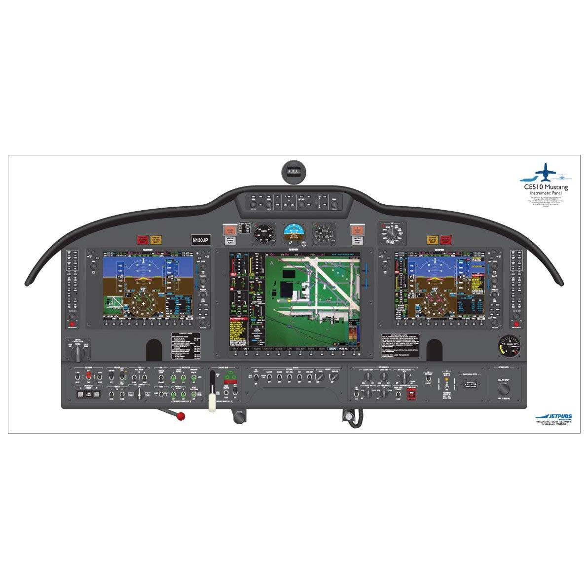 JETPUBS Cockpit Poster Cessna CE510 Mustang Cessna 18" x 36" Cockpit Posters