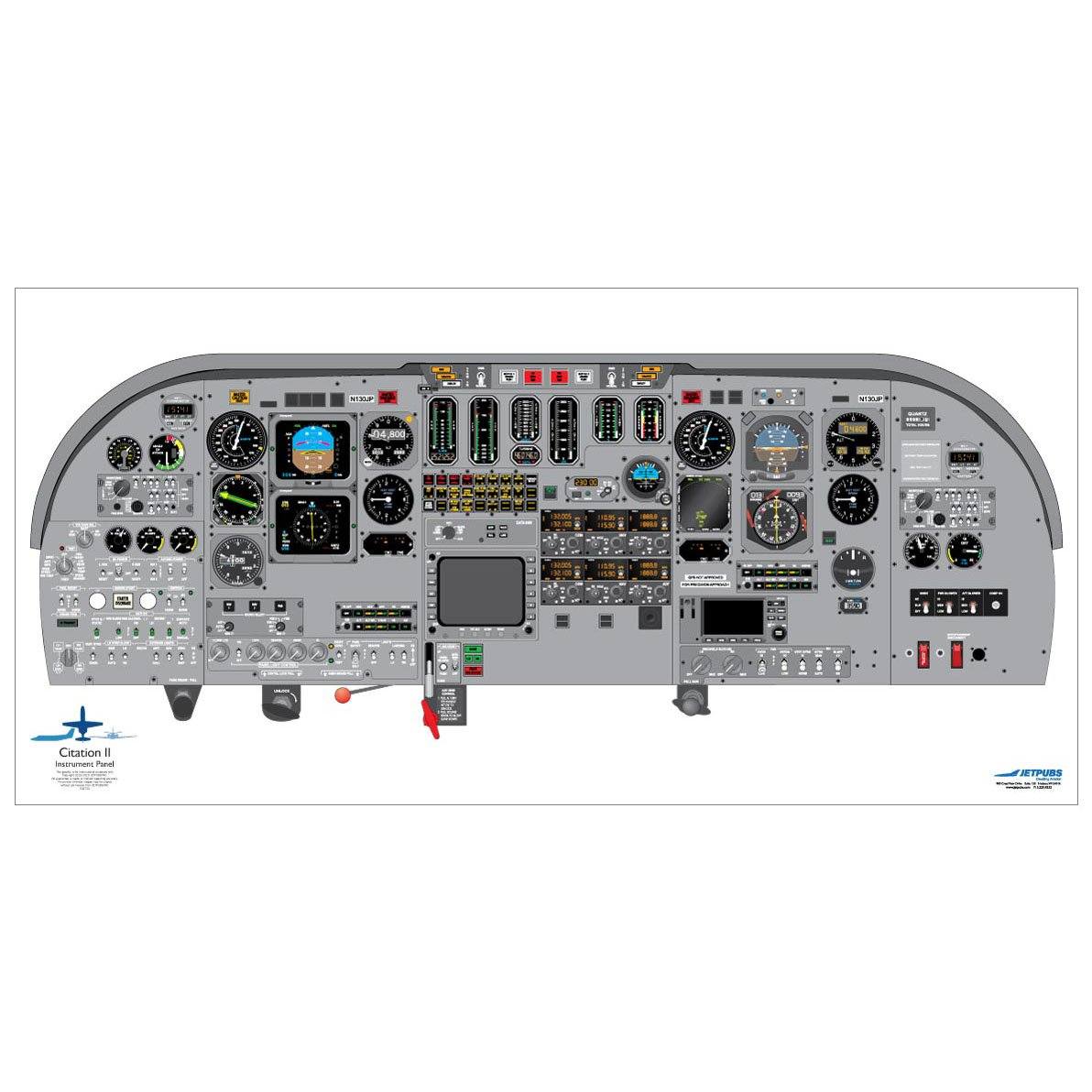 JETPUBS Cockpit Poster Cessna CE550 Citation II Cessna 18" x 36" Cockpit Posters