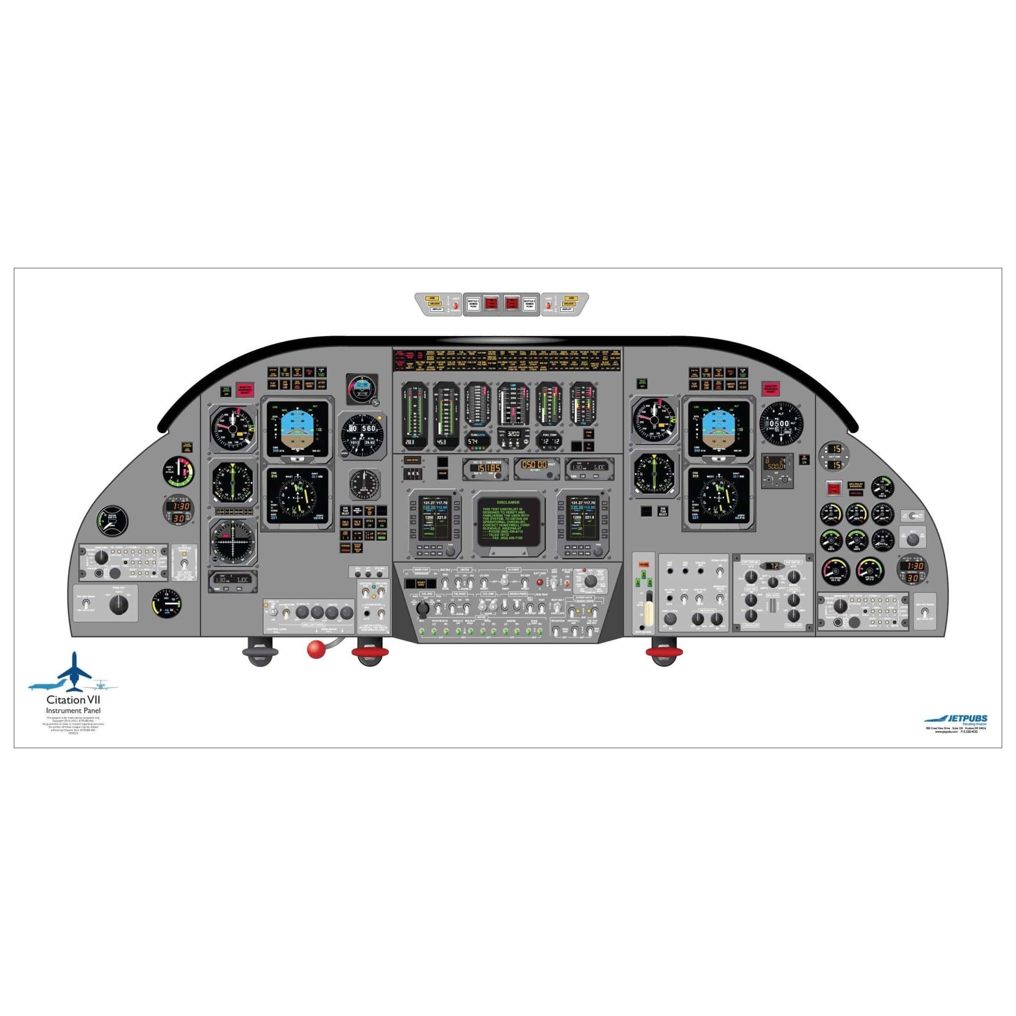 JETPUBS Cockpit Poster Cessna CE650 Ciitation VII Cessna 18" x 36" Cockpit Posters