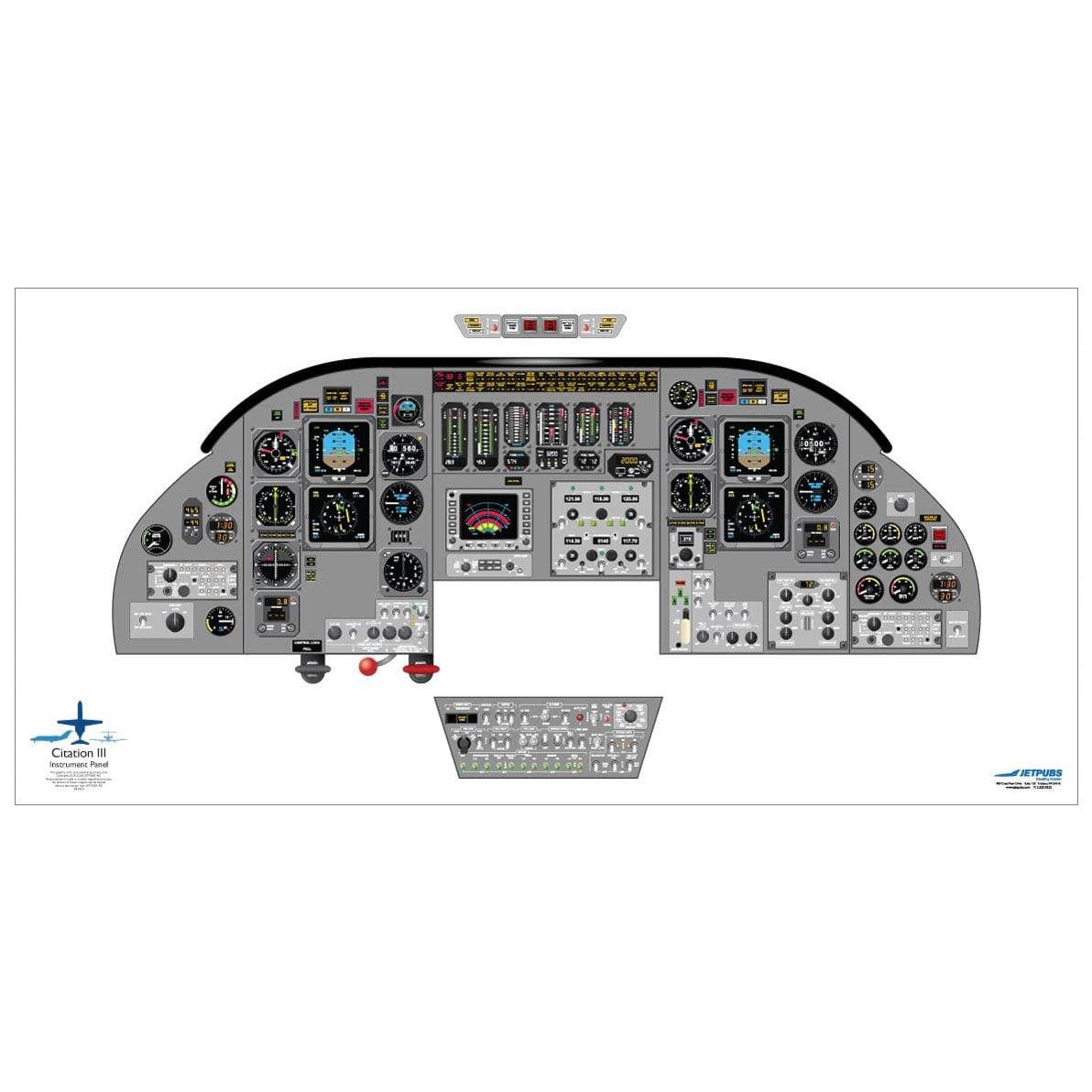 JETPUBS Cockpit Poster Cessna CE650 Citation III Cessna 18" x 36" Cockpit Posters