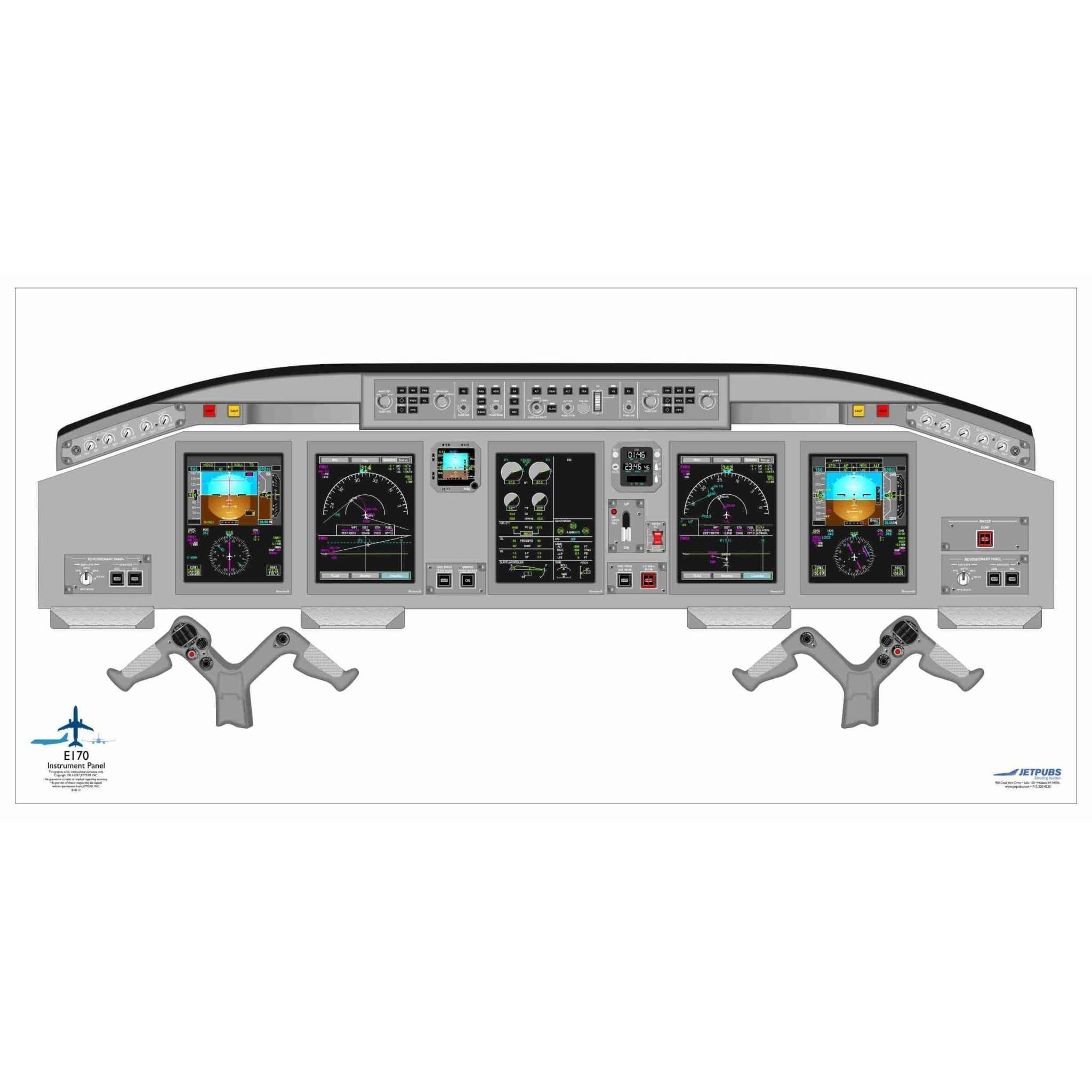 JETPUBS Cockpit Poster Embraer E170 Embraer 18" x 36" Cockpit Posters