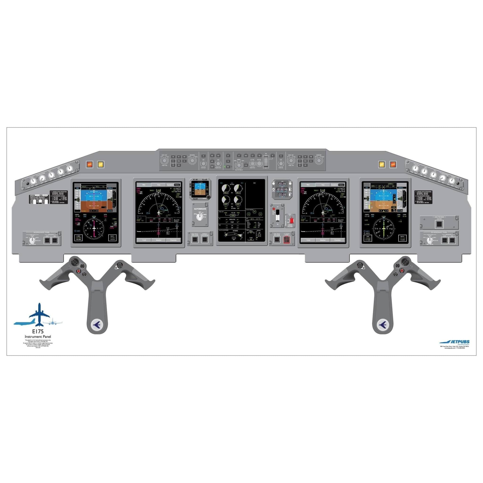 JETPUBS Cockpit Poster Embraer E175 Embraer 18" x 36" Cockpit Posters