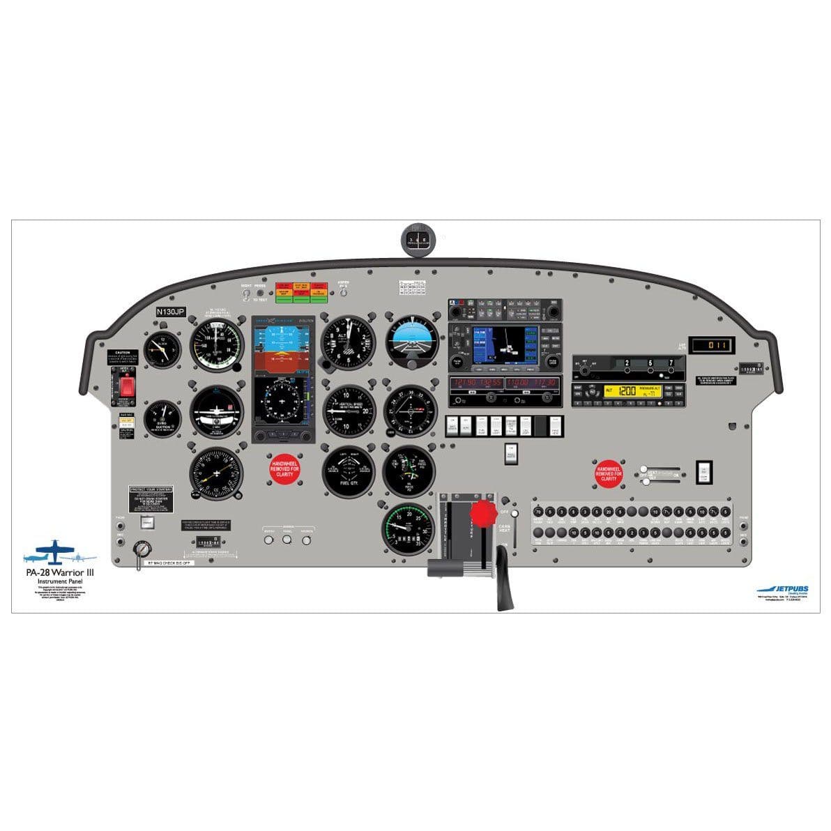 JETPUBS Cockpit Poster Piper PA28 Warrior Steam Aspen Piper 18" x 36" Cockpit Posters