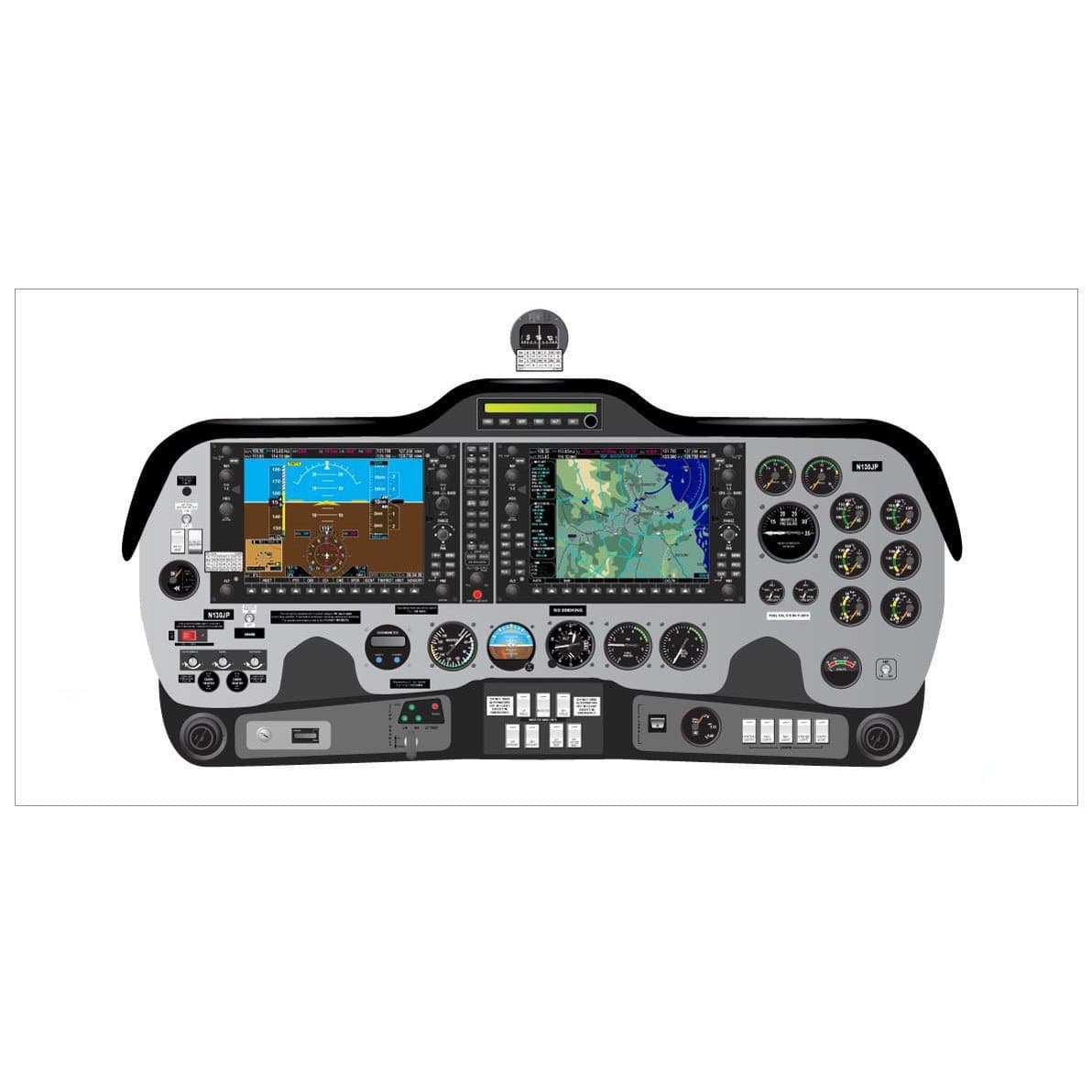 JETPUBS Cockpit Poster Tecnam P2006T Twin Tecnam 18" x 36" Cockpit Posters