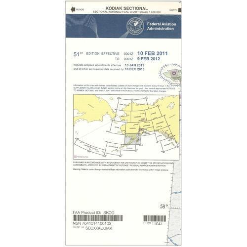 AeroNav Products FAA Alaska Charts FAA Kodiak Sectional - 02/20/25 thru 04/17/25