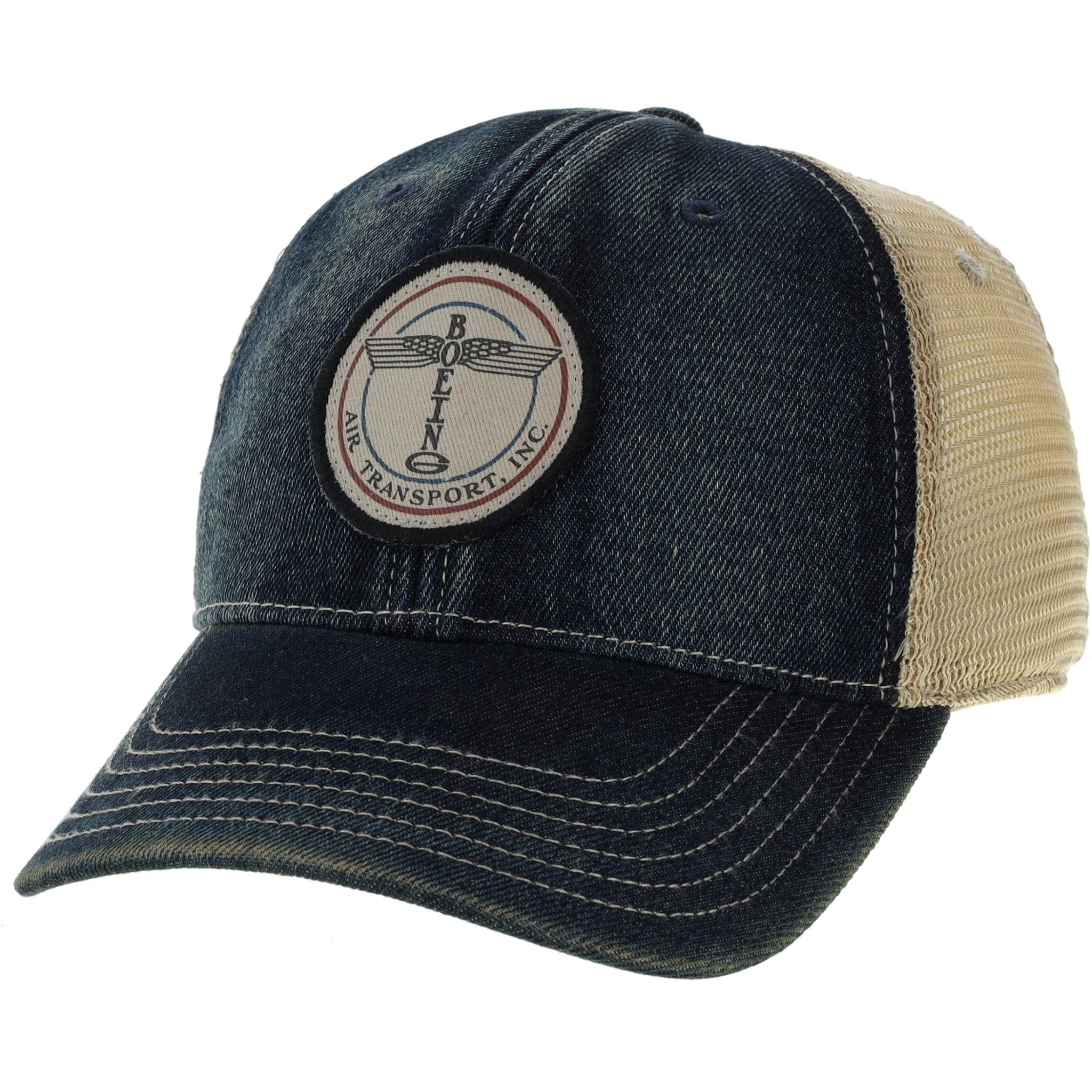 Aeroplane Apparel Company Headwear The Boeing Air Transport Company Logo Denim Officially Licensed Trucker Cap