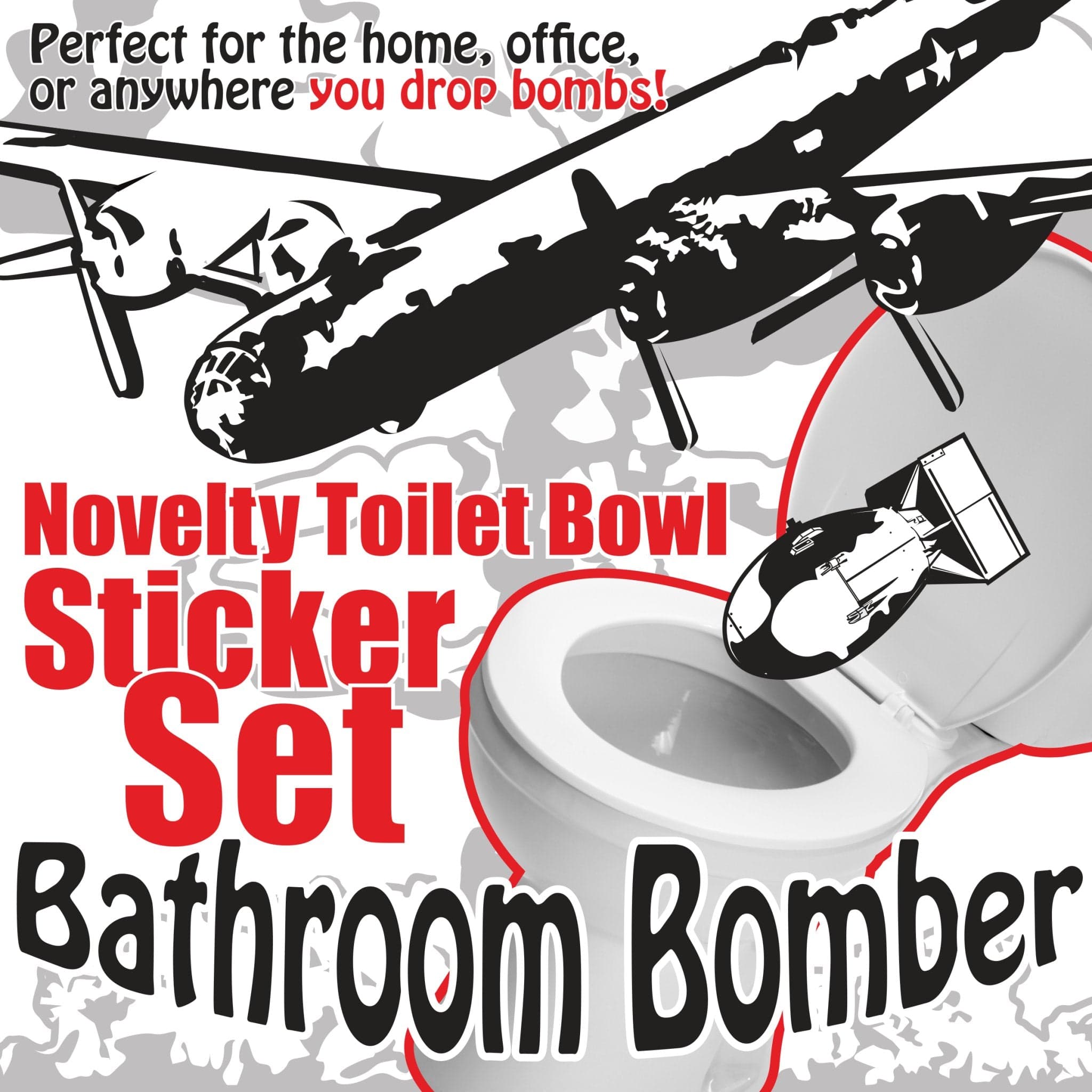 PilotMall.com Kitchen & Barware The Bathroom Bomber Novelty Toilet Bowl Sticker Set