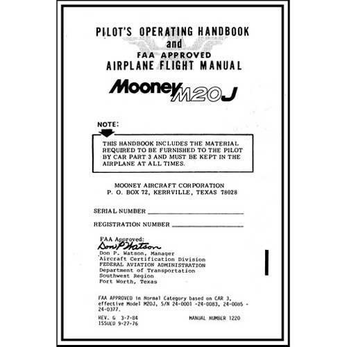 Mooney M20J 1977 Pilot's Operating Handbook (part# 1220)