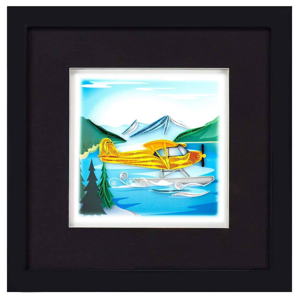 Quilling Card Office Quilled Float Plane Framed Shadow Box