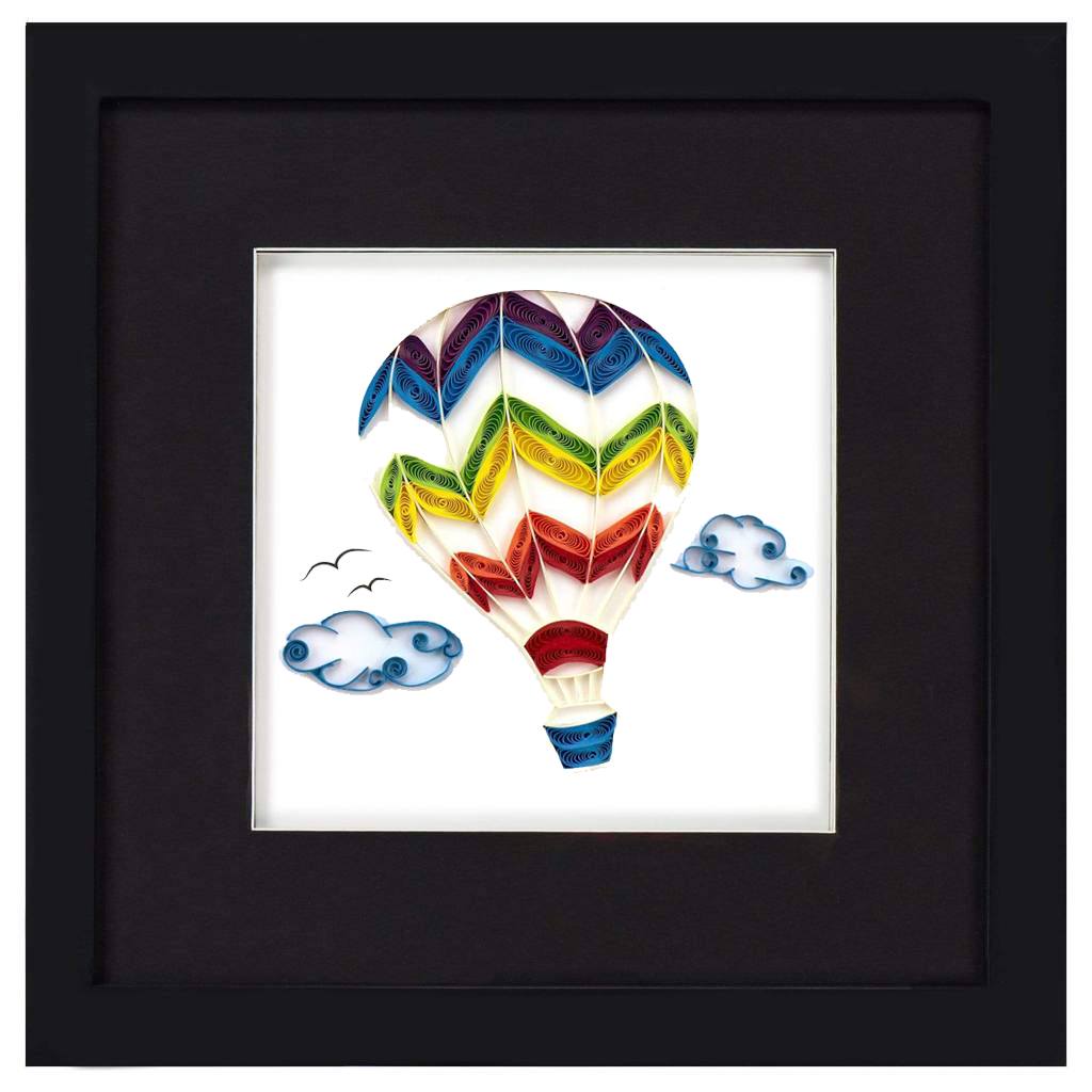 Quilling Card Office Quilled Hot Air Balloon Framed Shadow Box