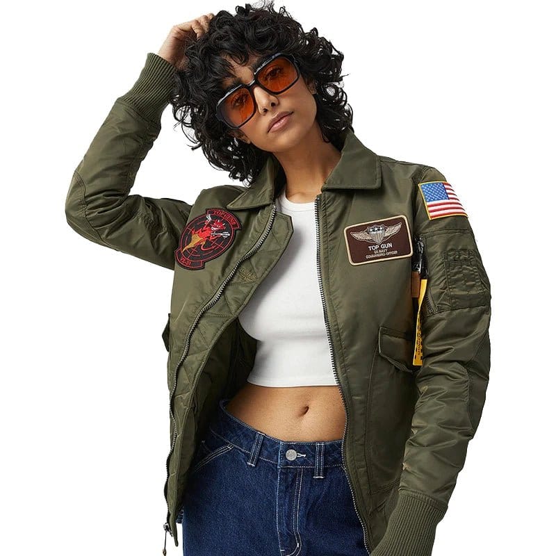 Top Gun Outerwear 2XLarge / Green Top Gun Official Miss Top Gun MA-1 with Patches