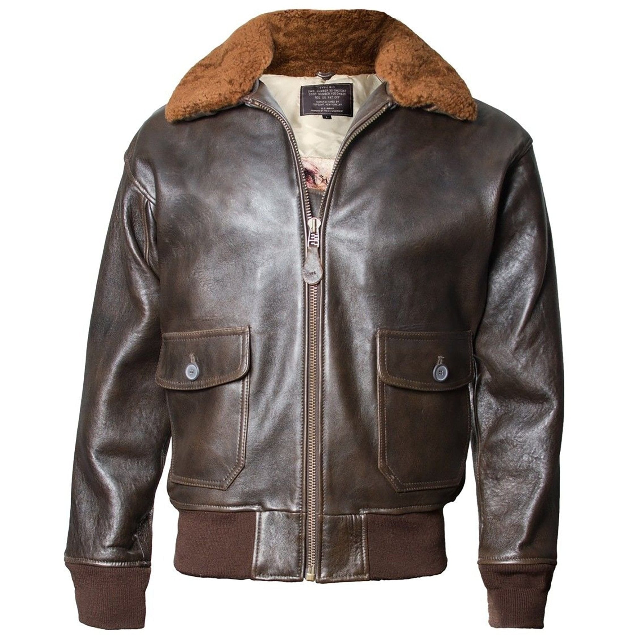 Top Gun Outerwear Small / Brown Top Gun® Official G-1 Leather Jacket