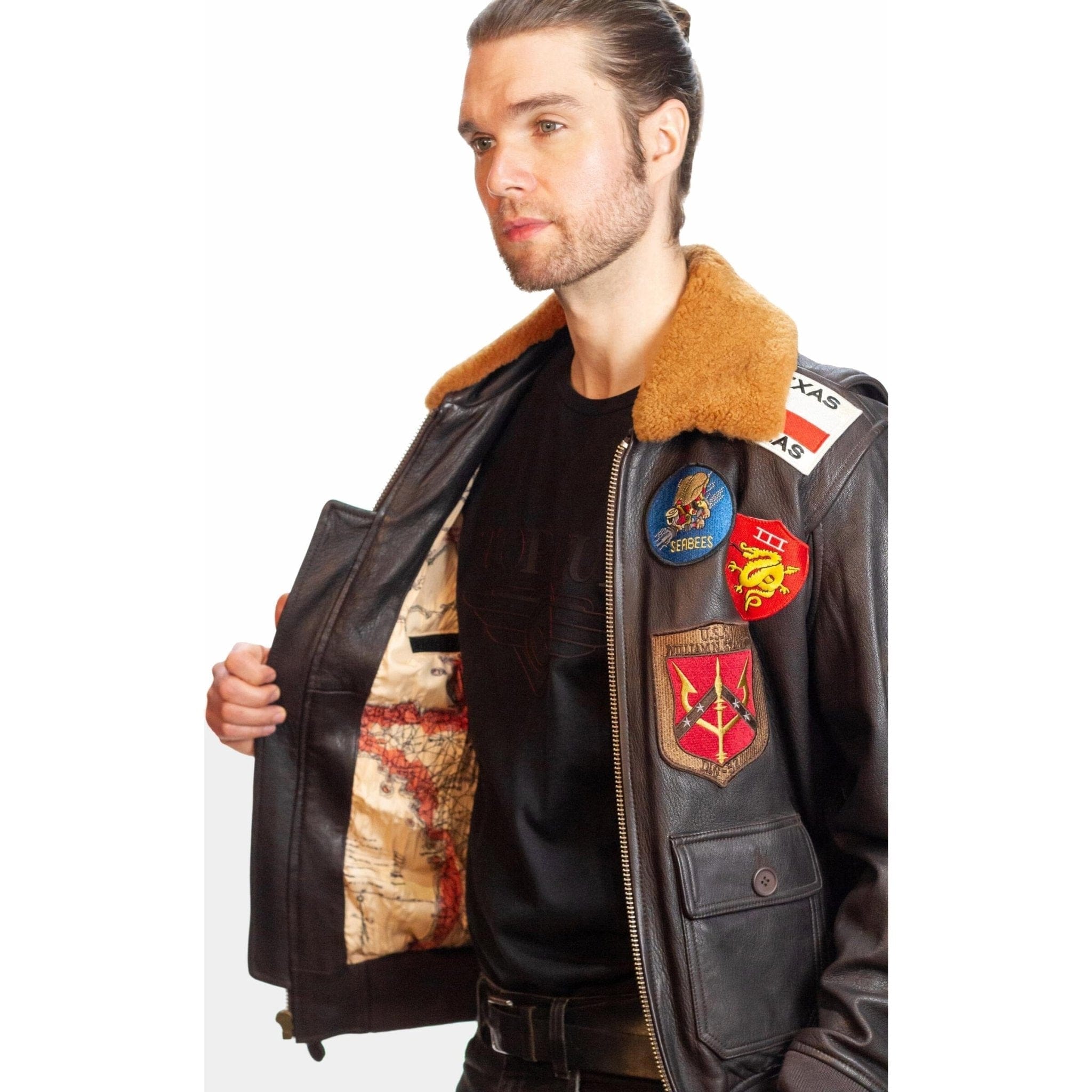 Top Gun Outerwear Top Gun® Official G-1 Leather Jacket with Patches